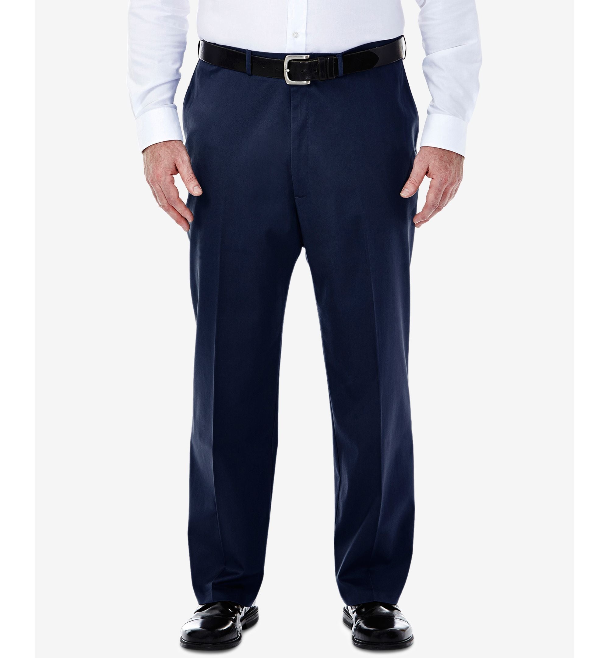 Men's Big & Tall Premium No Iron Khaki Classic Fit Flat Front Hidden Expandable Waistband Pants