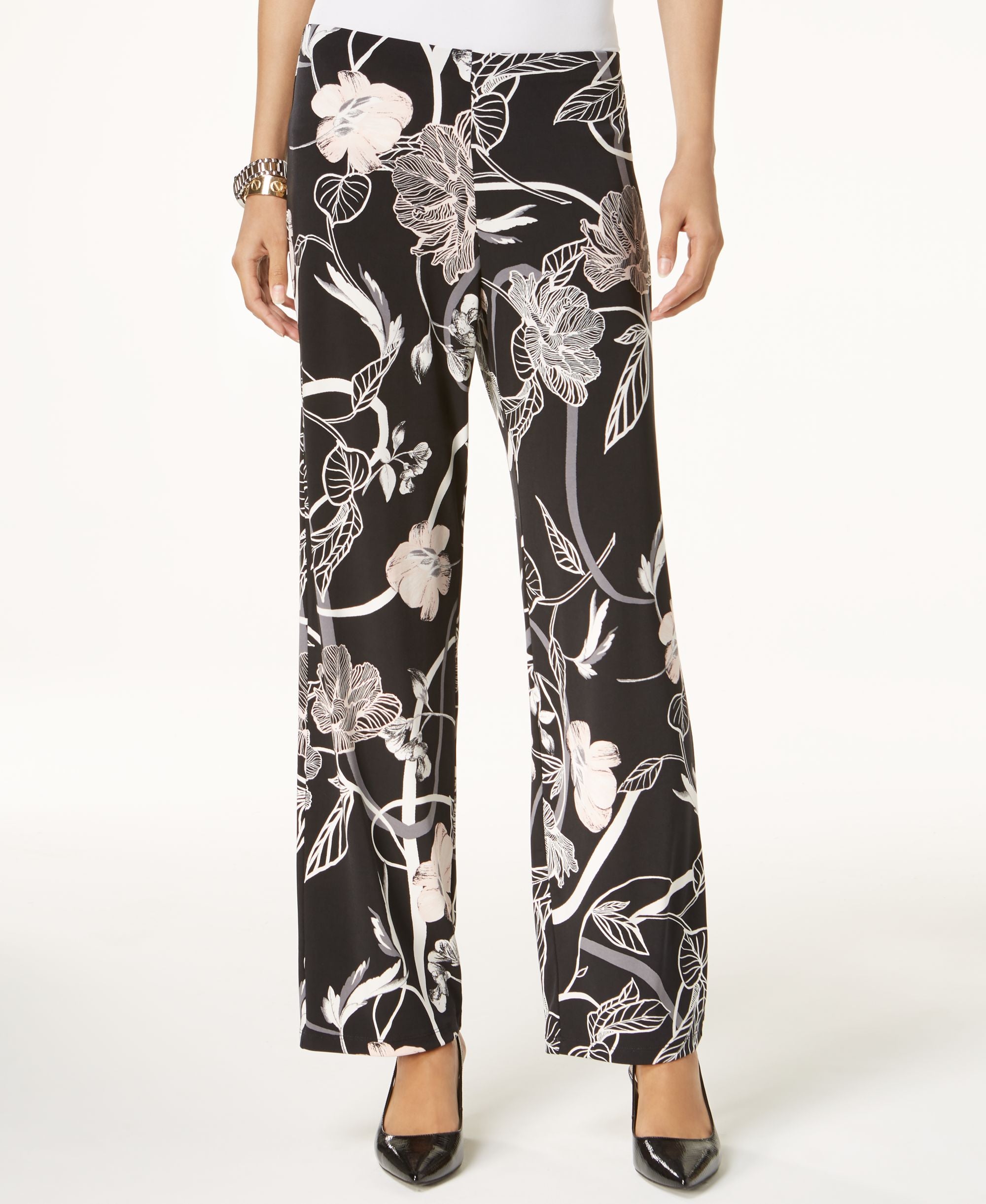 Alfani Printed Wide Leg Pants