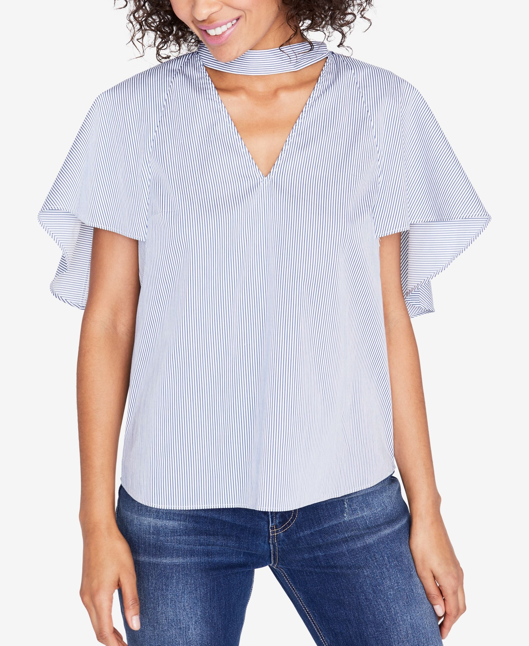 Rachel Rachel Roy Striped Flutter Sleeve Top