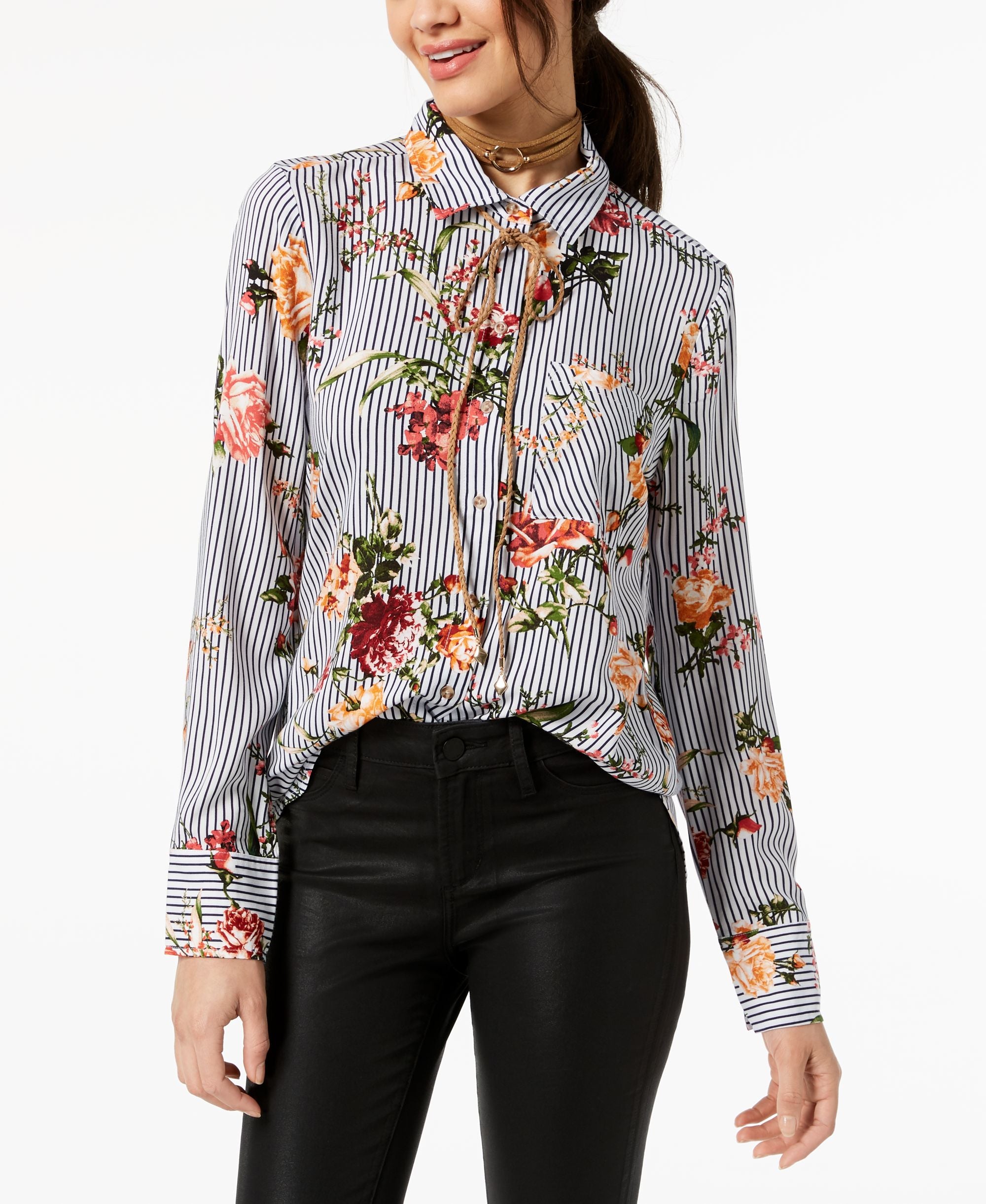 Polly Esther Juniors Printed Blouse