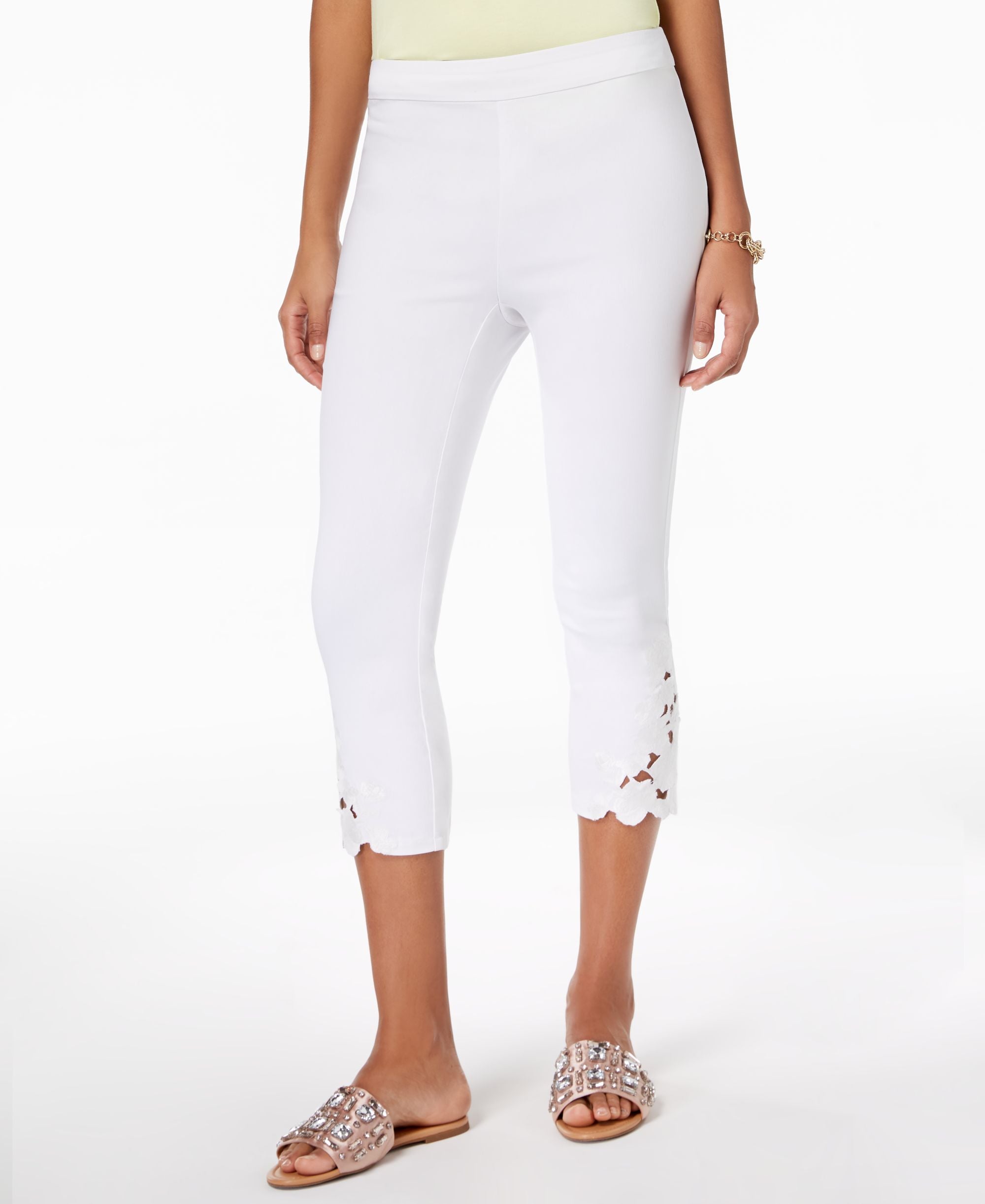 INC International Concepts Petite Lace Hem Capri Pants