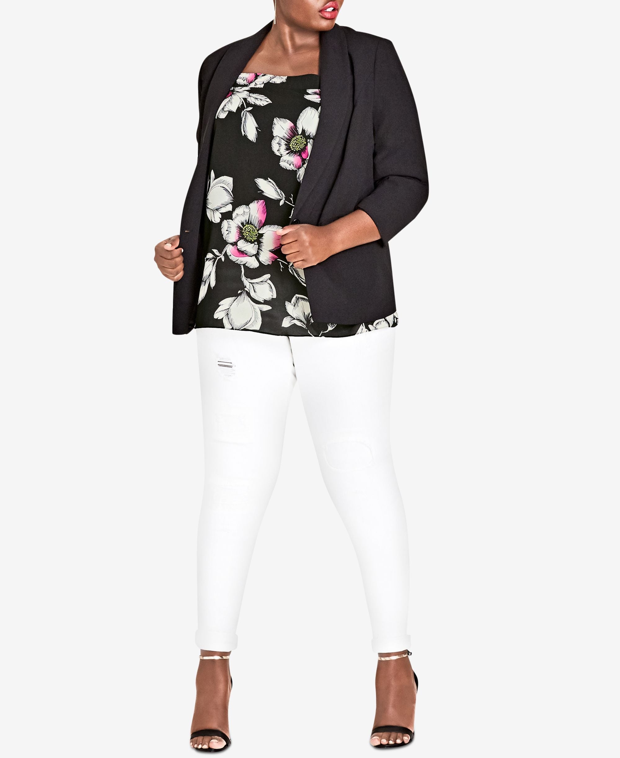 City Chic Trendy Plus Size Shawl Collar Blazer