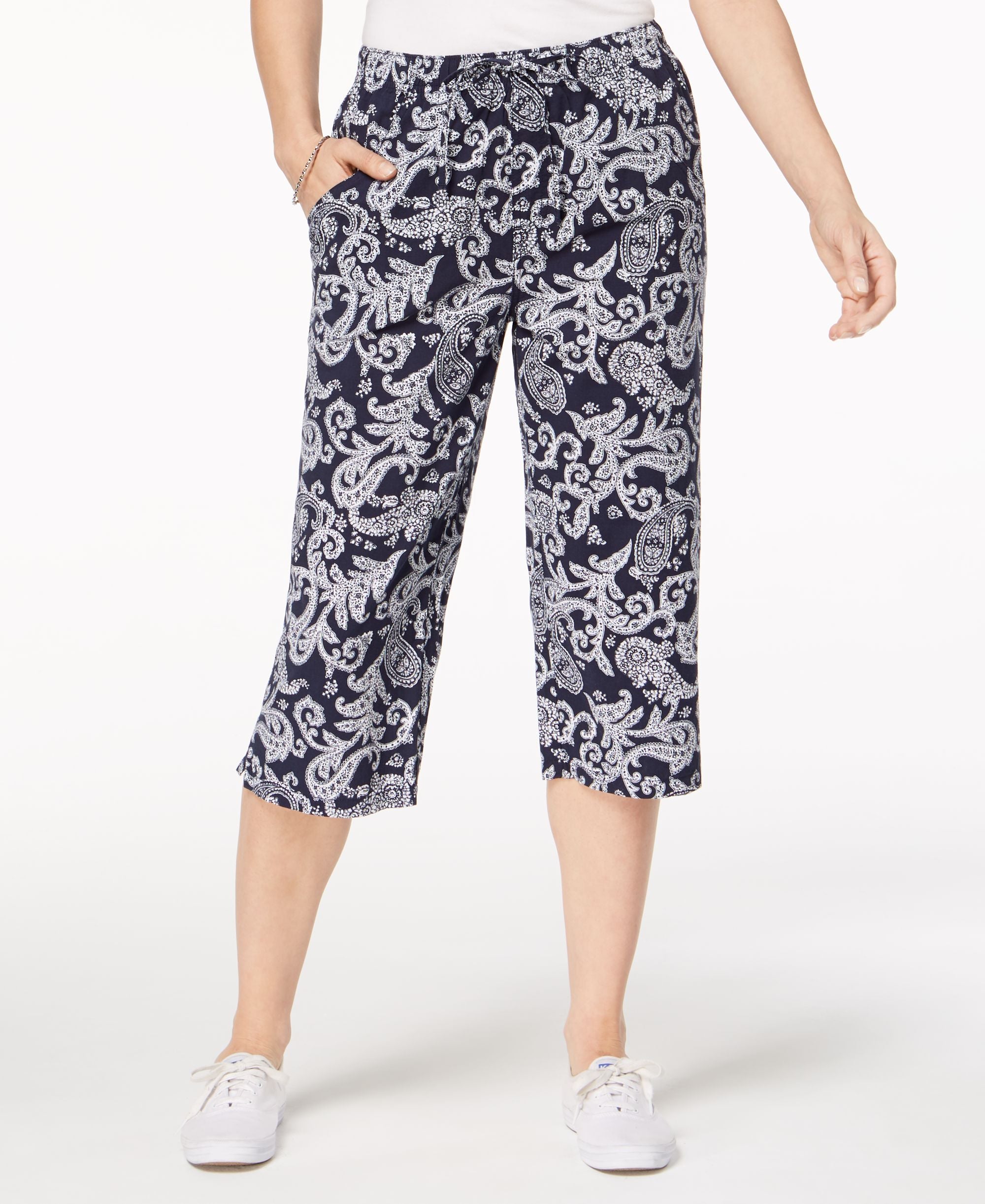 Karen Scott Petite Printed Capri Pants