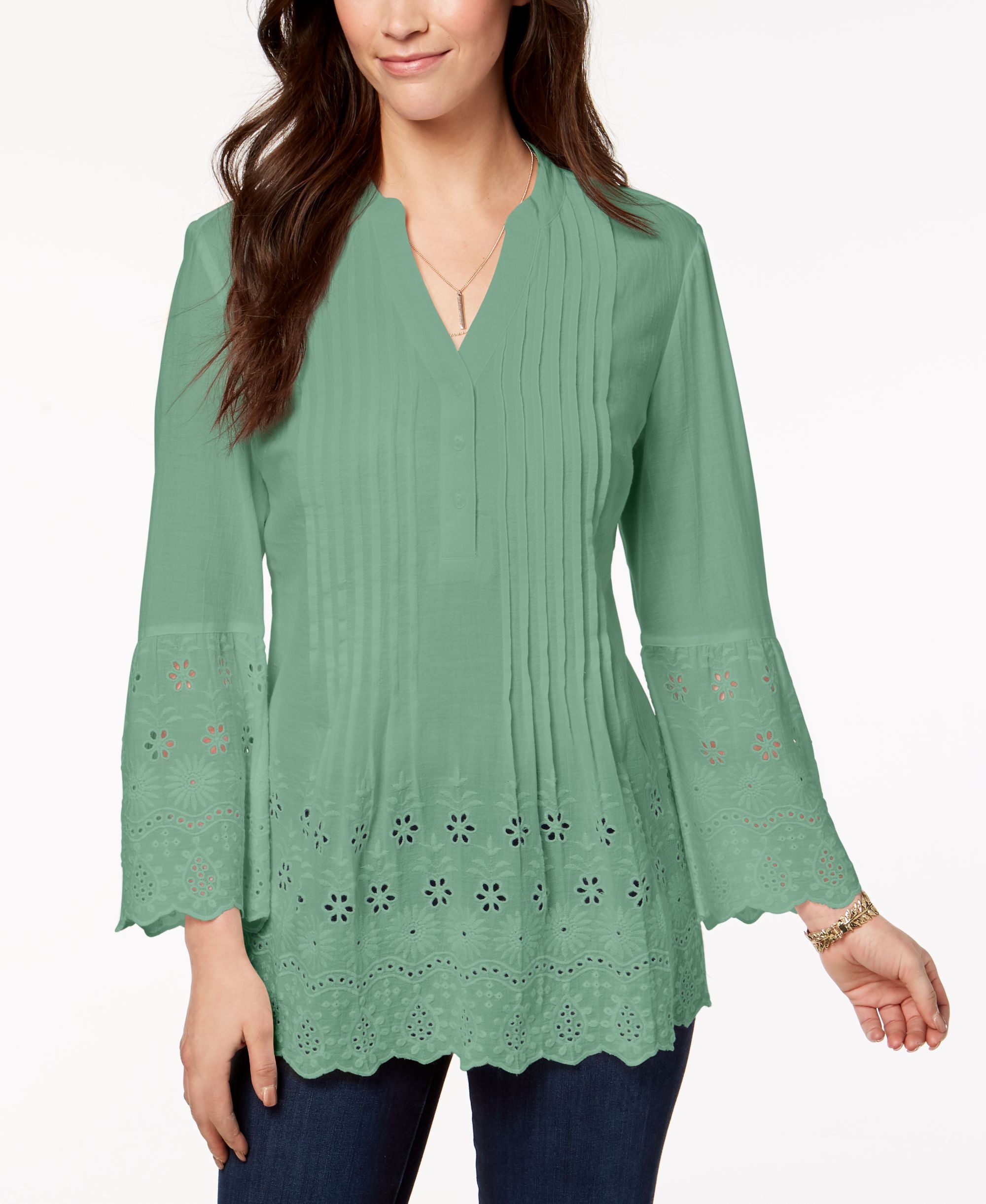Style & Co Cotton Eyelet Shirt