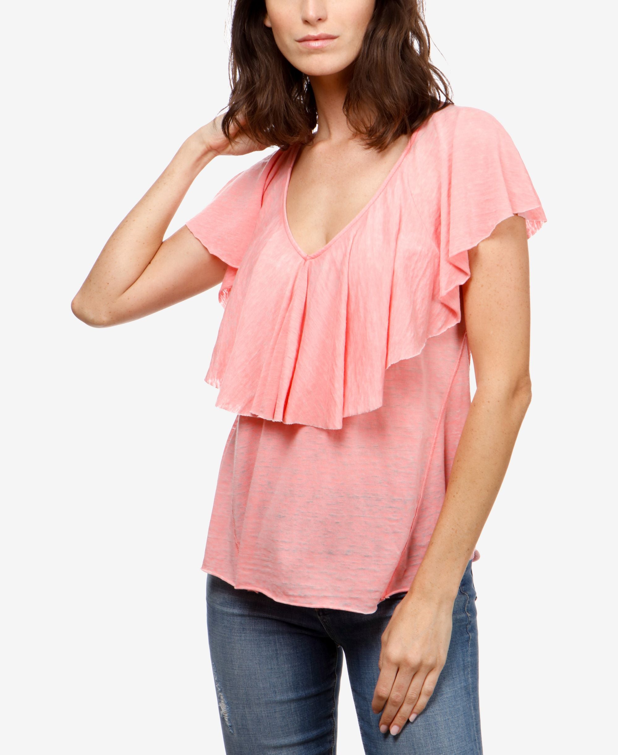 Lucky Brand Ruffled T-Shirt