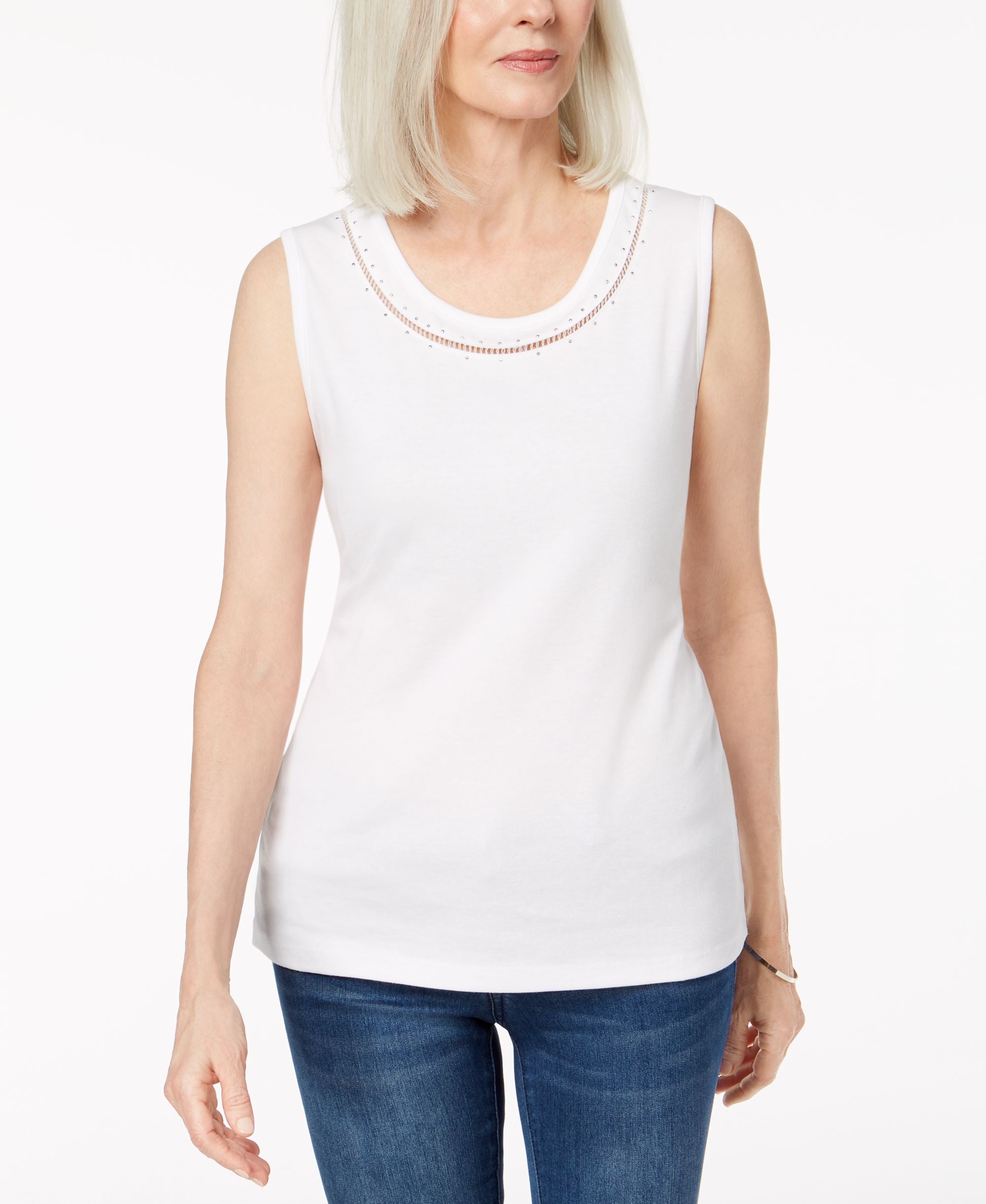 Cotton Studded Tank Top