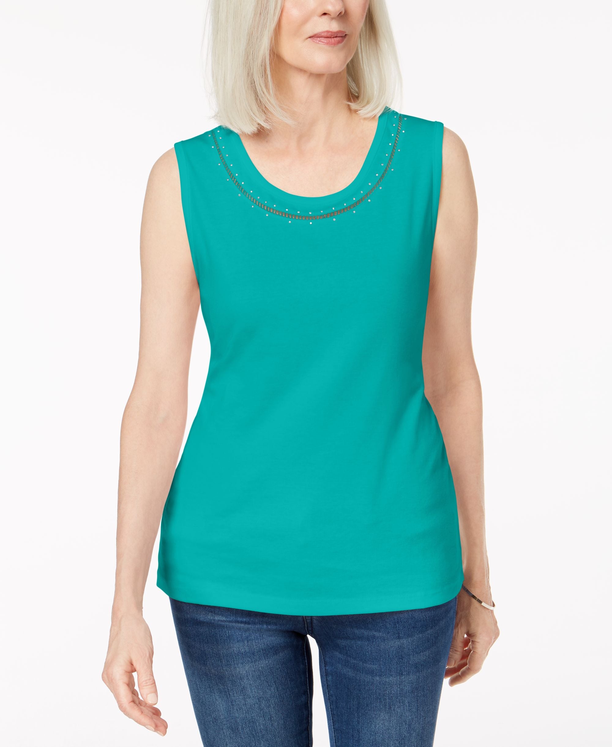 Cotton Studded Tank Top
