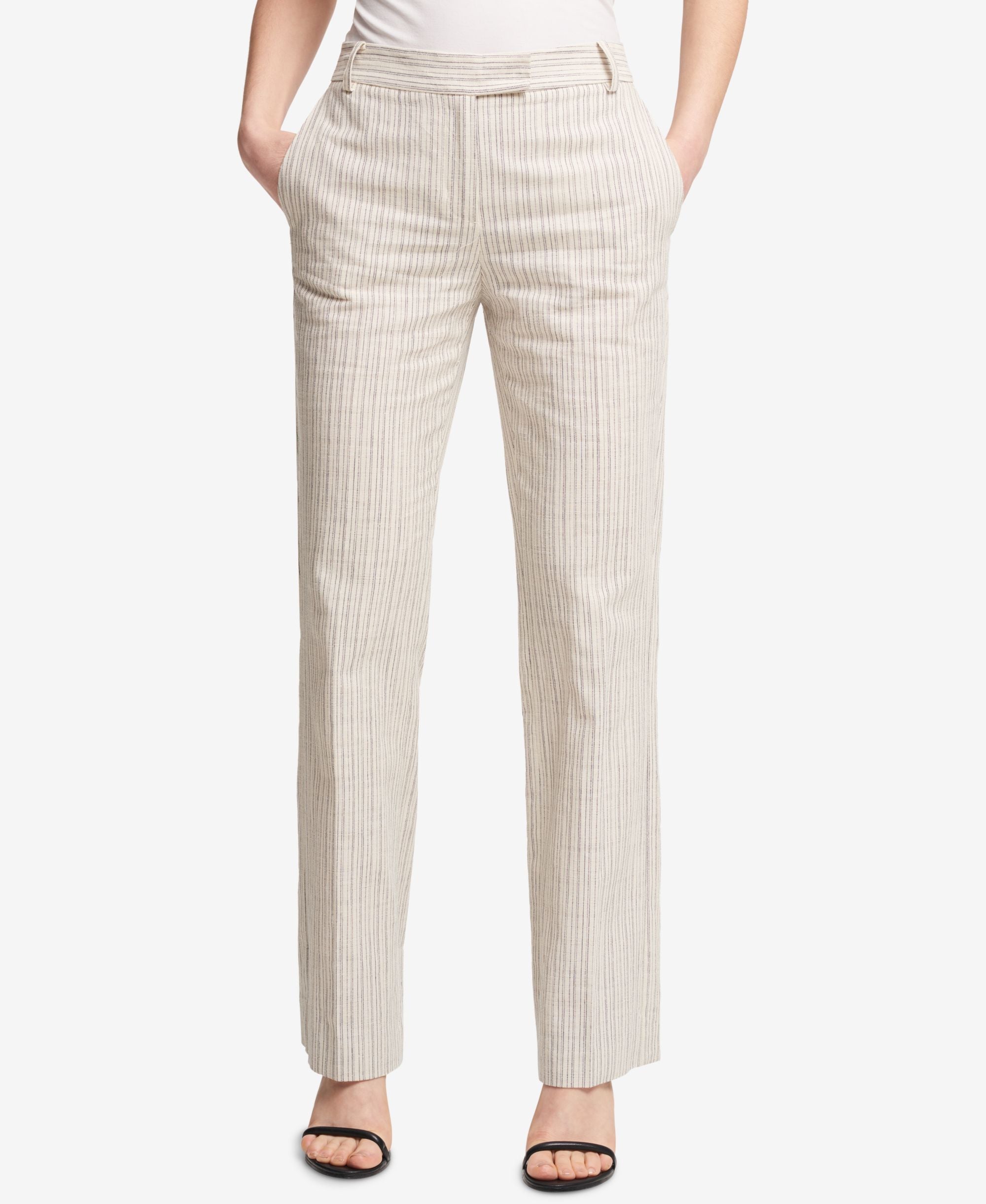 DKNY Striped Bootcut Pants
