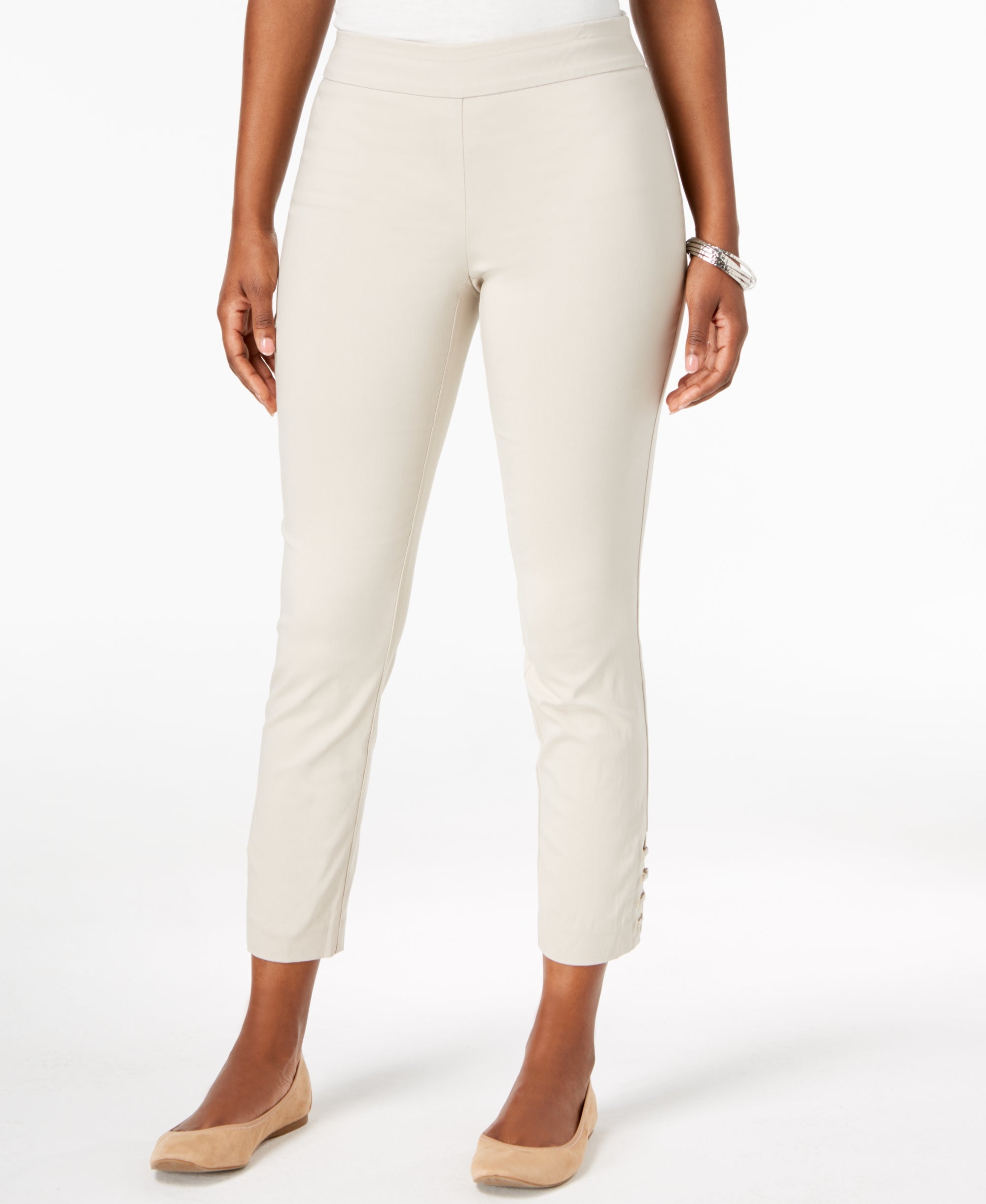 Petite Laced-Hem Bootcut Pants