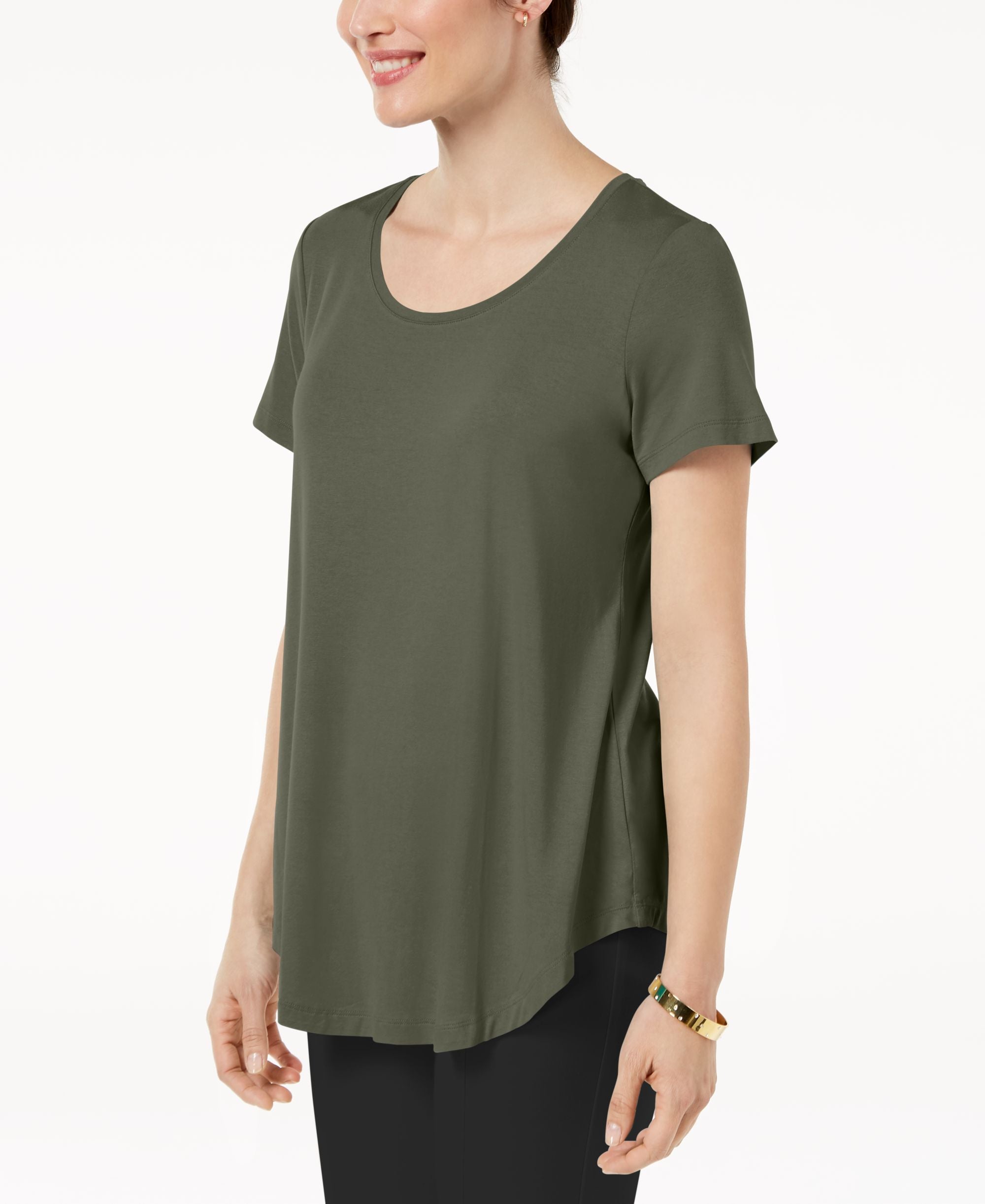 Petite Shirttail-Hem Top