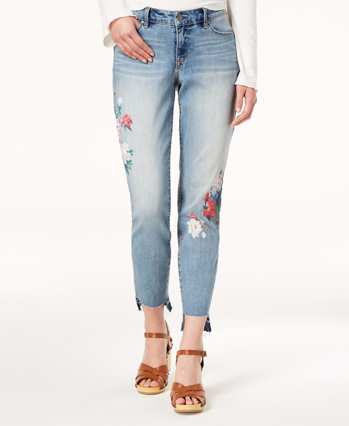 Vintage America Petite Floral-Print Skinny Ankle Jeans s 8P diablo/rose
