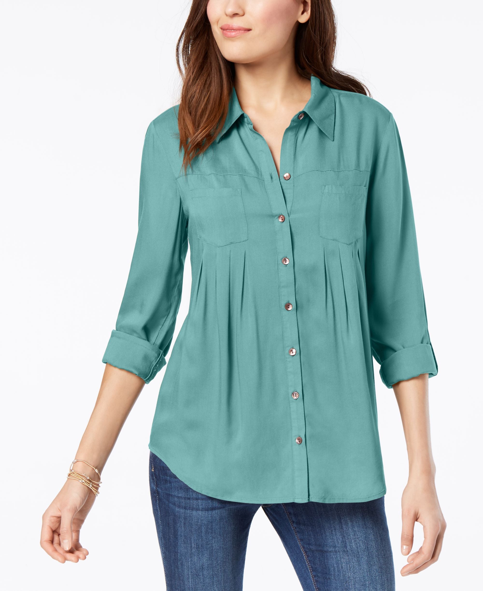 Style & Co Roll Tab Shirt