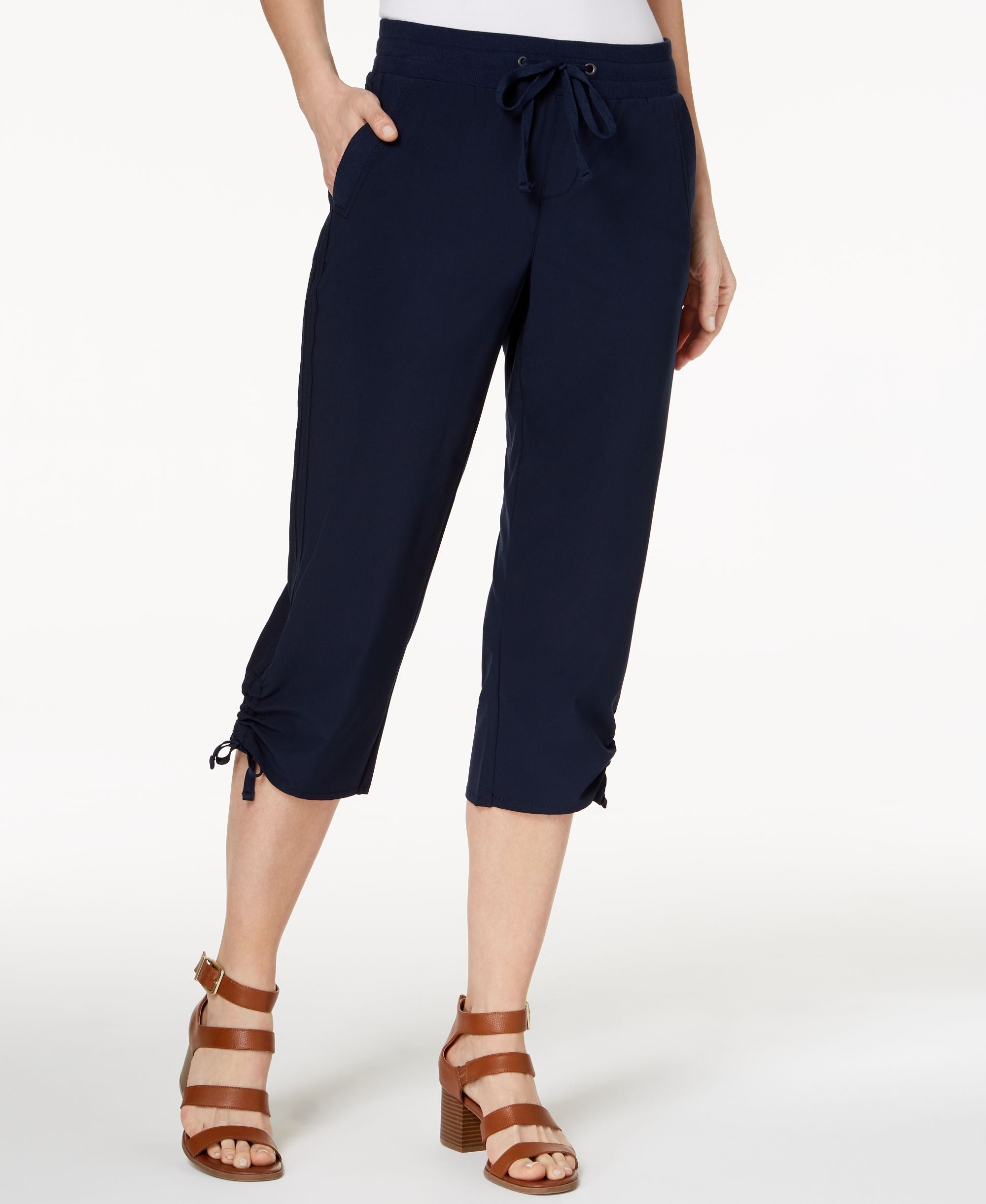 Ruched Capri Jogger Pants