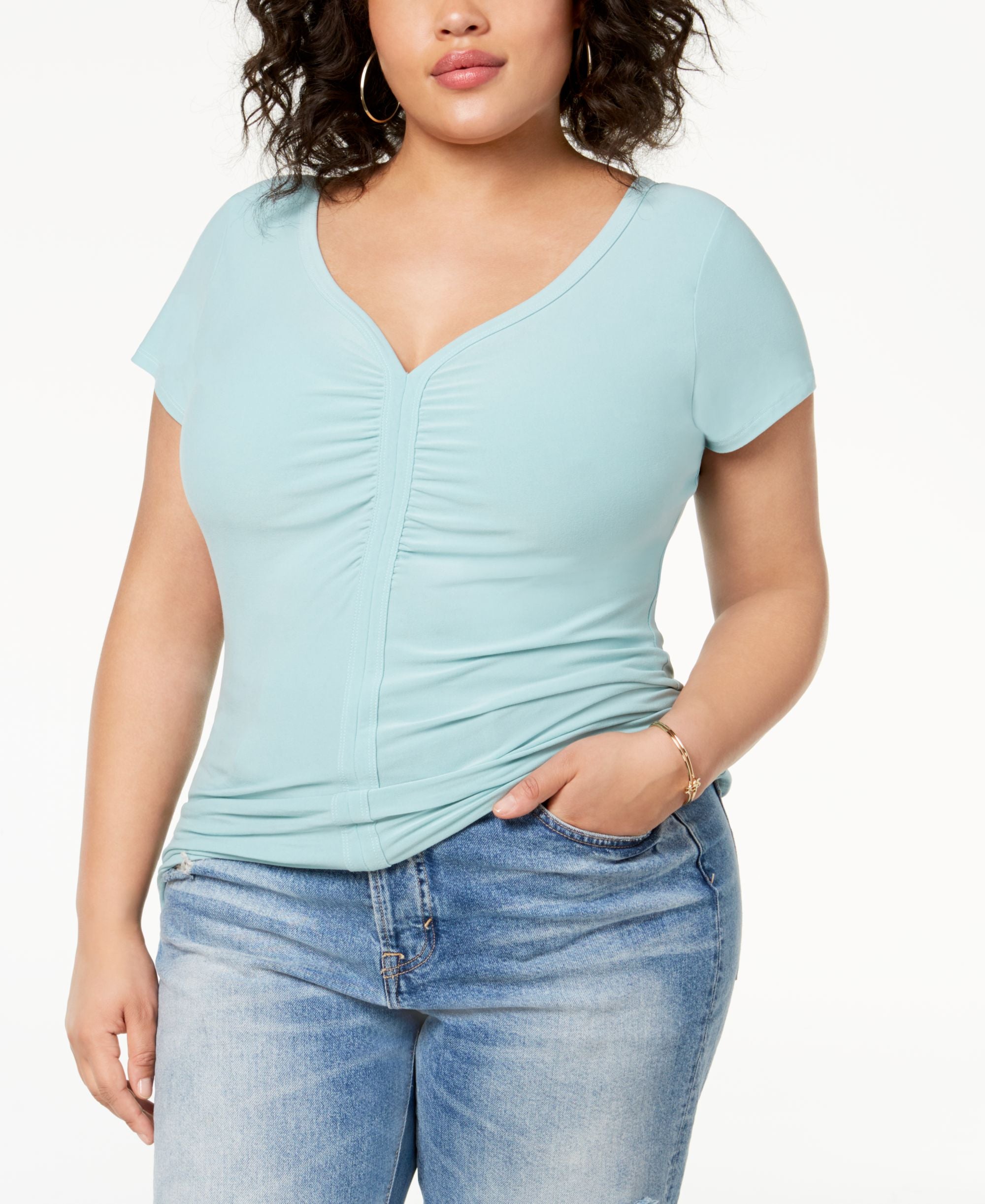 Planet Gold Trendy Plus Size Ruched Top