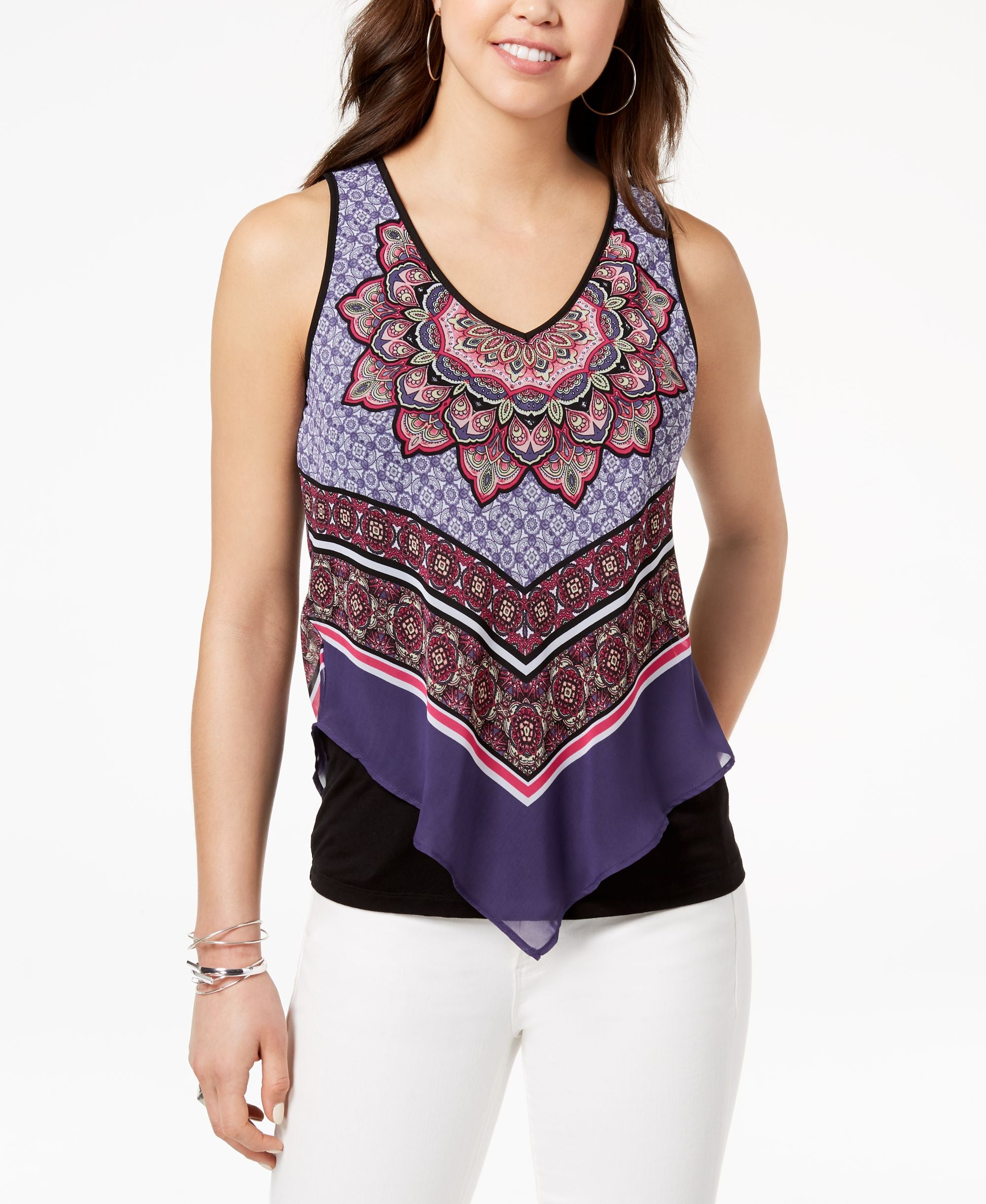 Bcx Juniors Scarf Print Tank Top