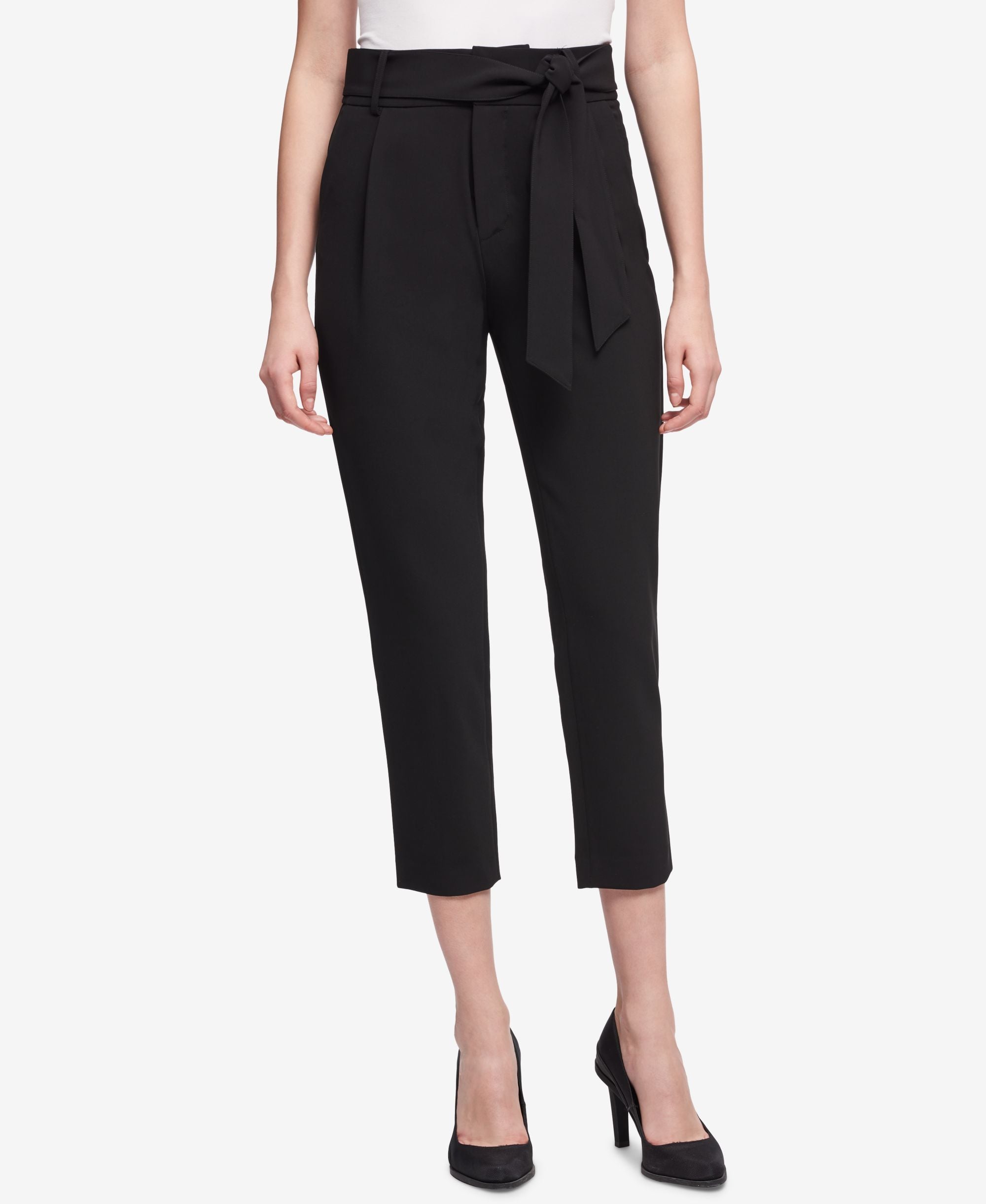 DKNY Tie Waist Cropped Pants