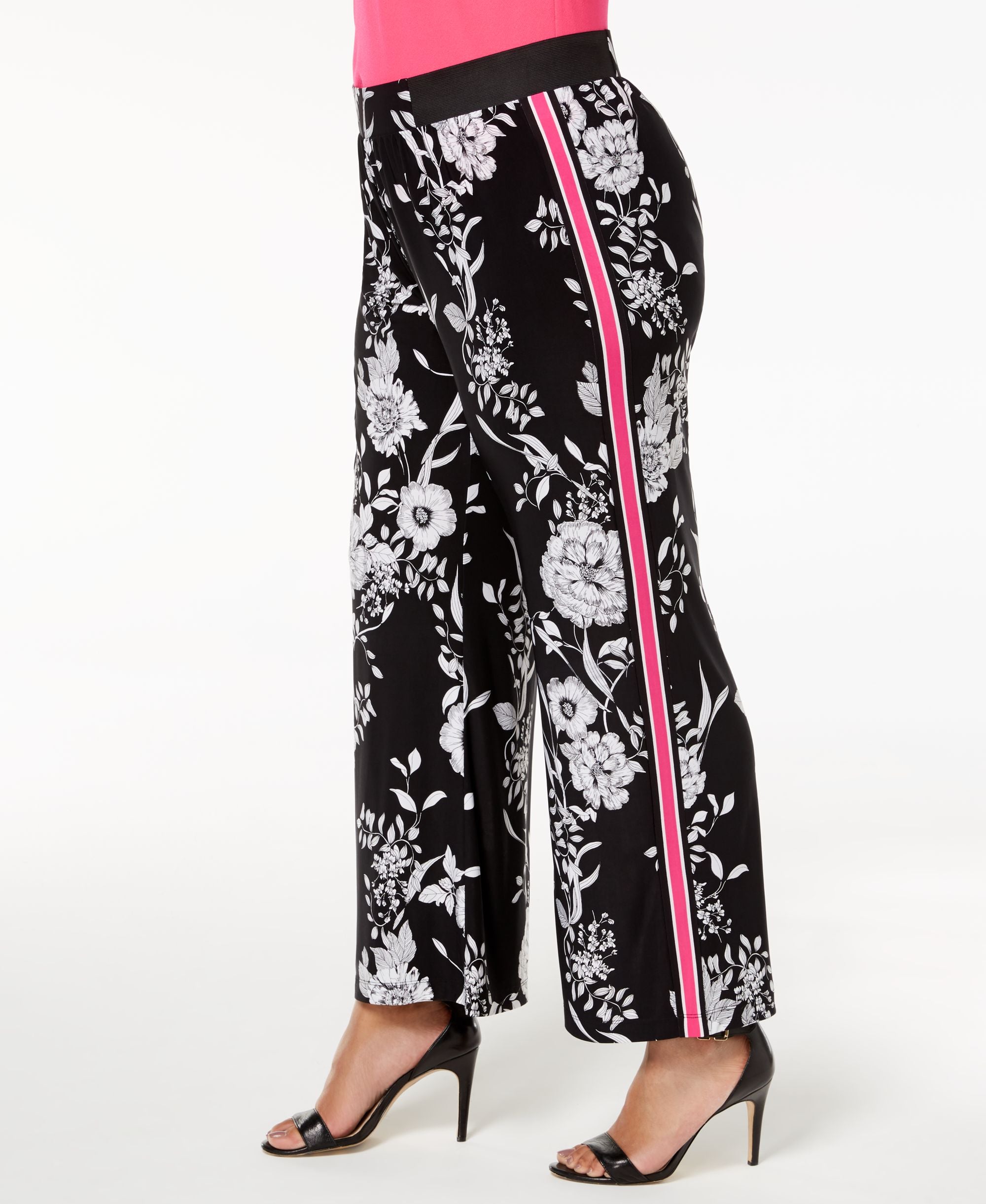 Plus Size Printed Wide Leg Pants