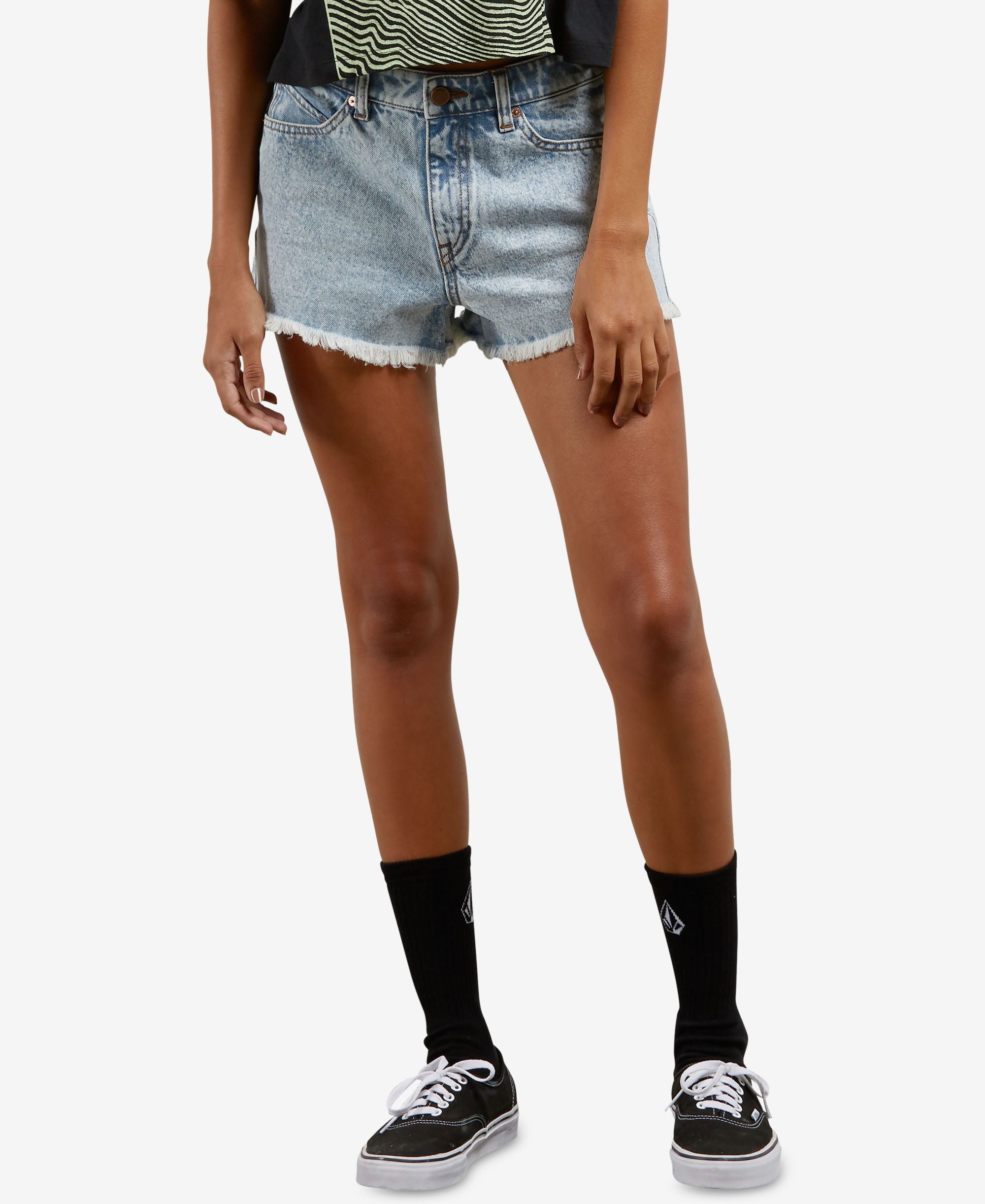 Volcom Juniors Cotton Denim Shorts