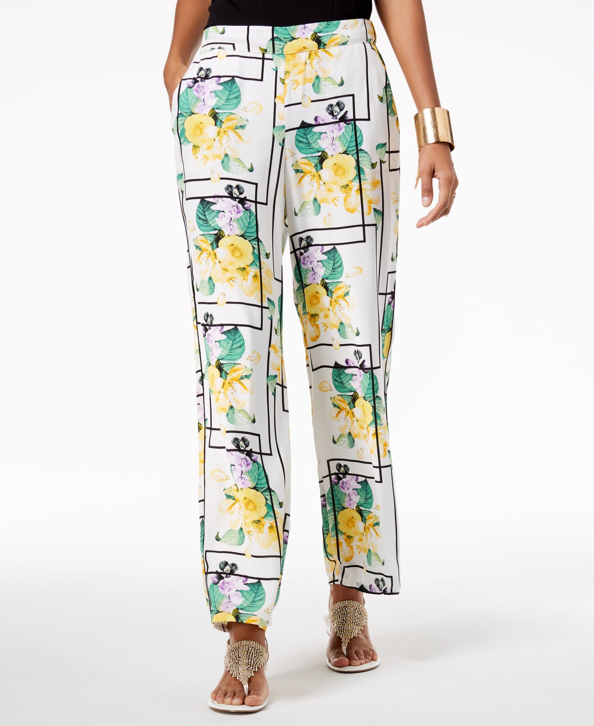Thalia Sodi Printed Wide Leg Pants