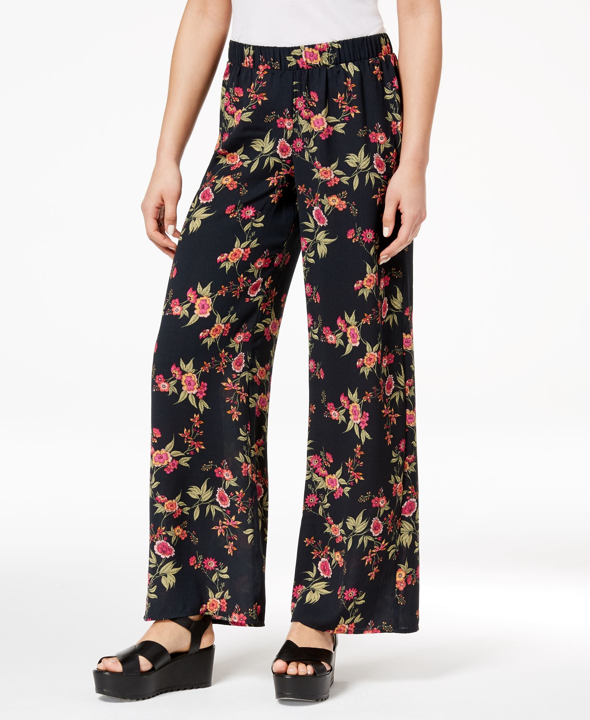 Hippie Rose Juniors Printed Wide Leg Soft Pants