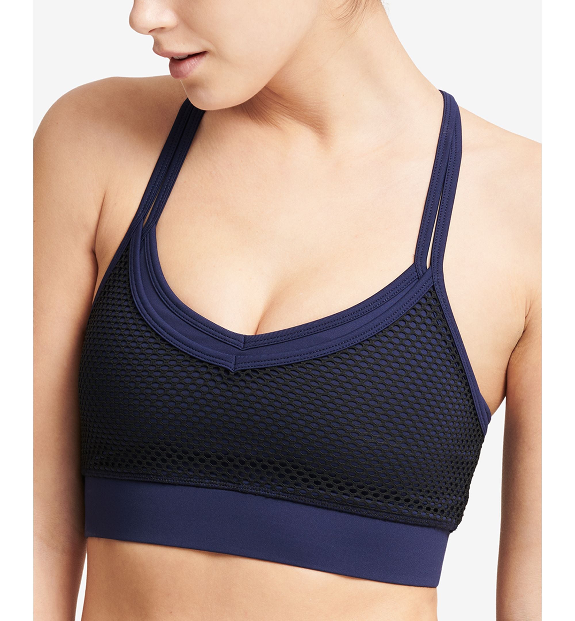 DKNY Sport Mesh Overlay Medium Impact Sports Bra