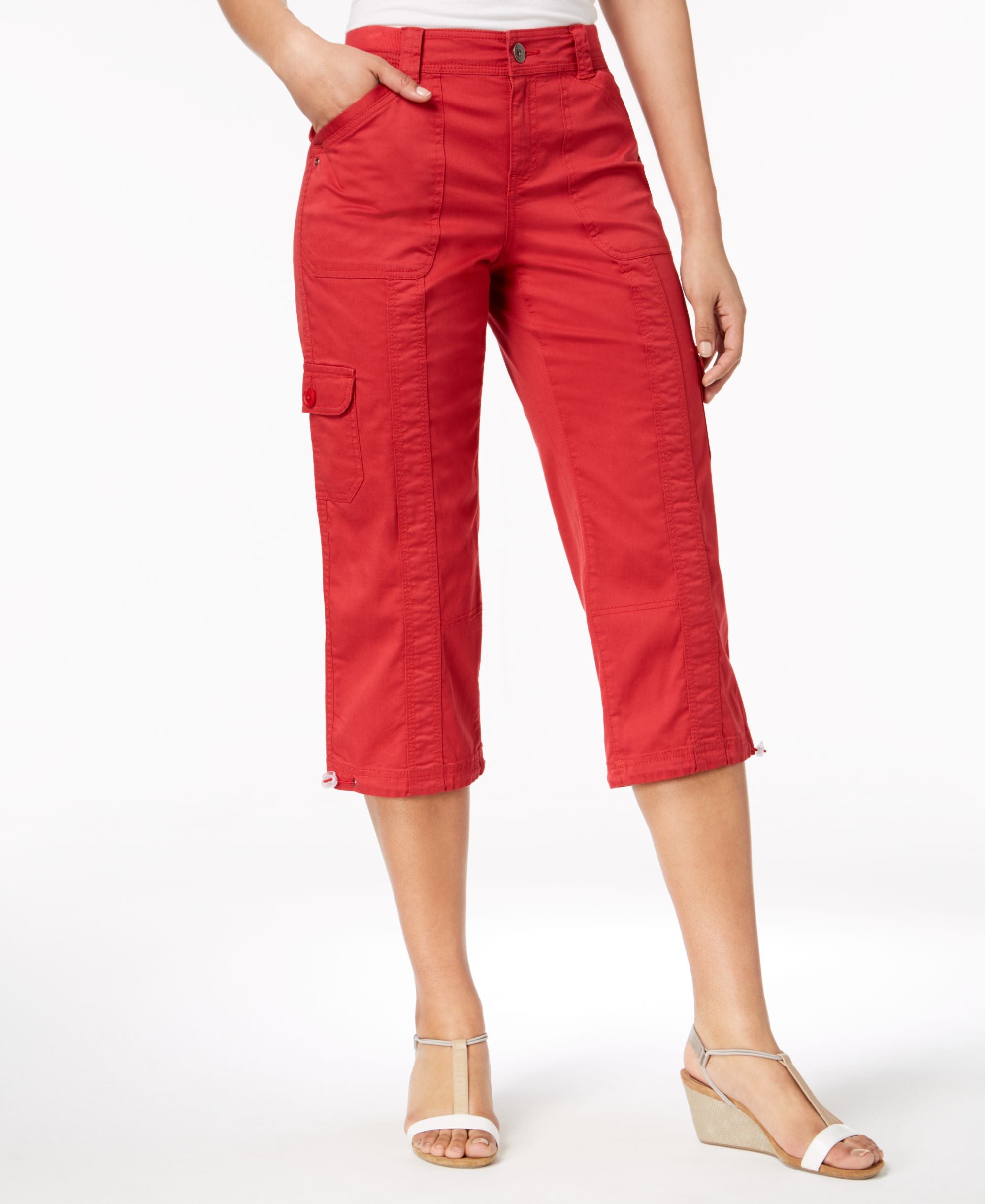 Petite Cargo Capri Pants