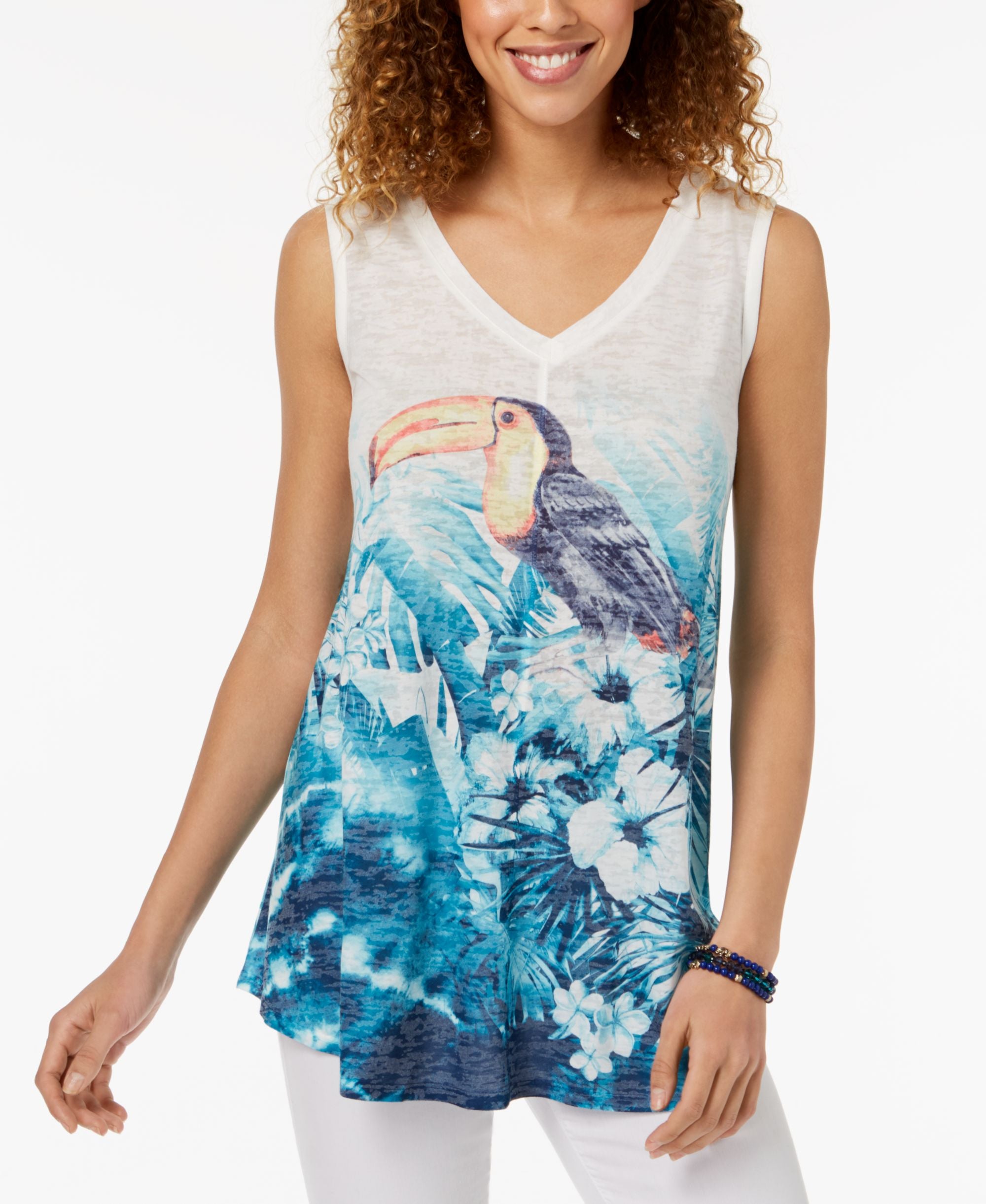 Style & Co Graphic Swing Tank Top