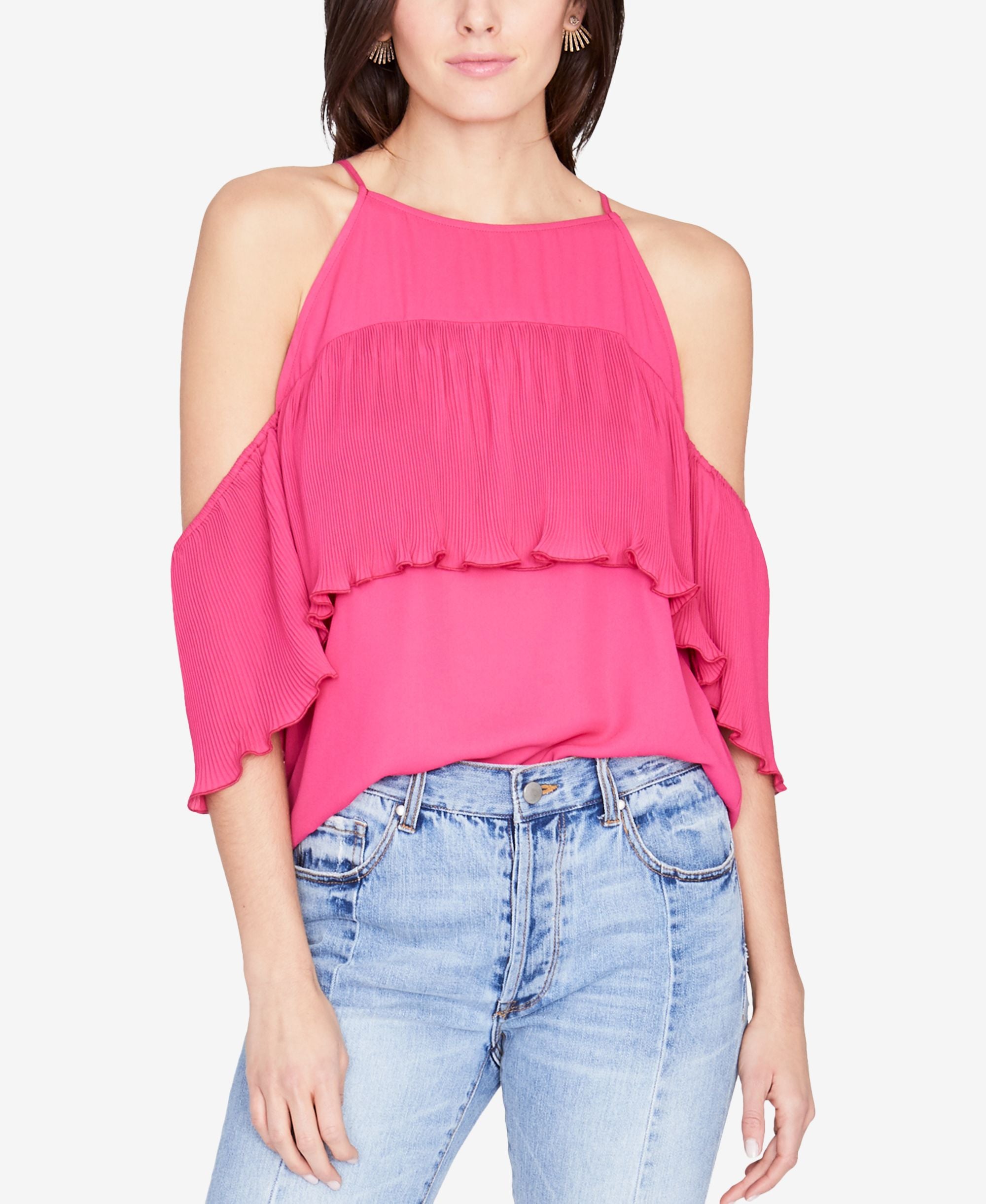 Rachel Rachel Roy Cold Shoulder Flounce Top