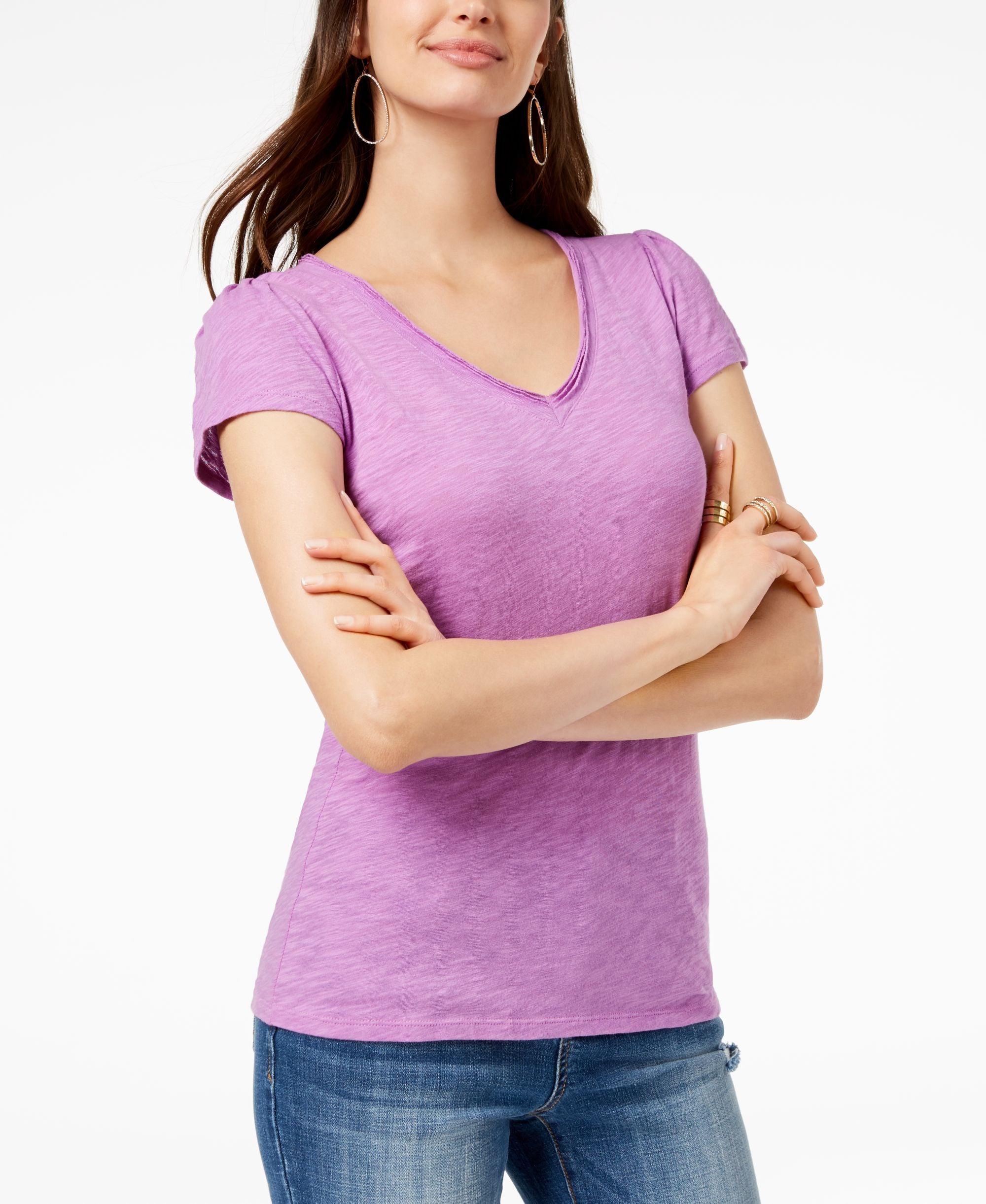 Cotton V Neck T-Shirt