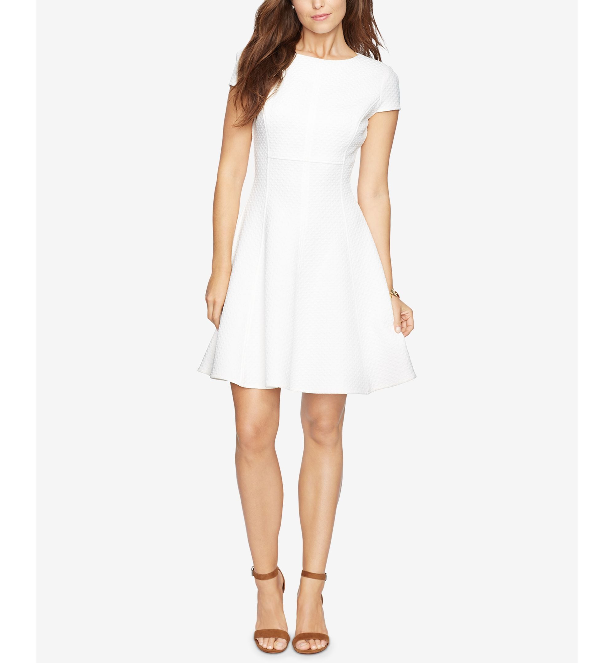 Waffle-Knit Jacquard Dress