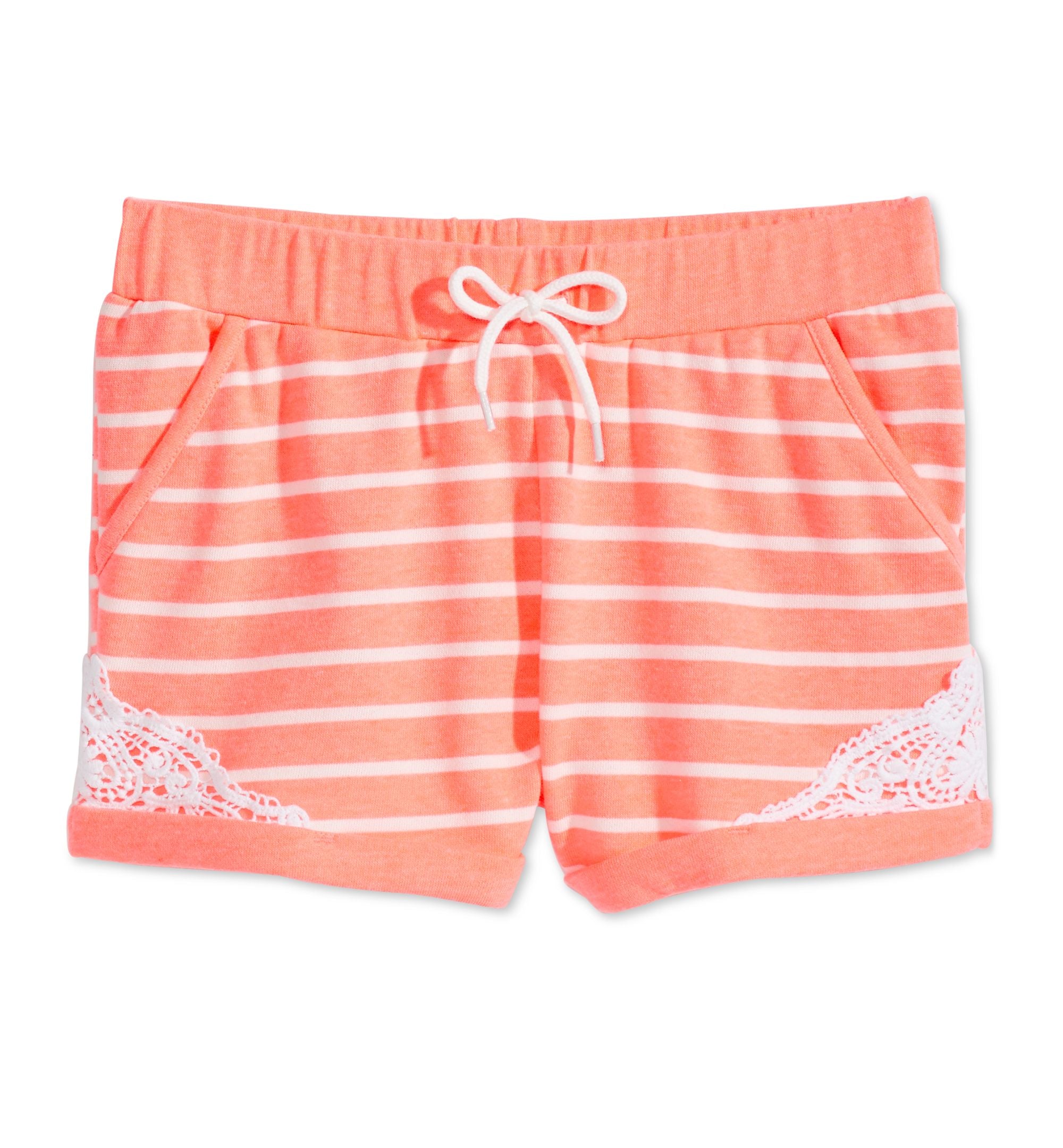 Epic Threads Striped Crochet Trim Shorts Big Girls
