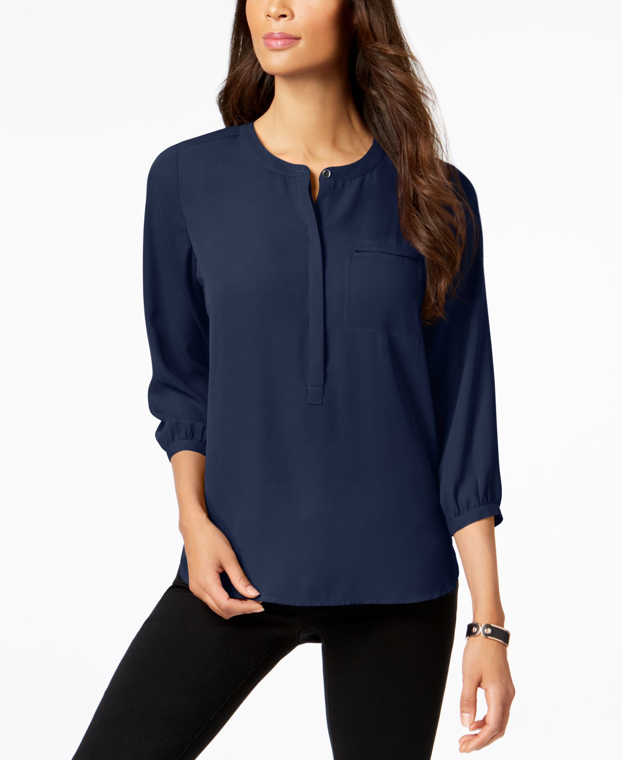 Pleated-Back Blouse