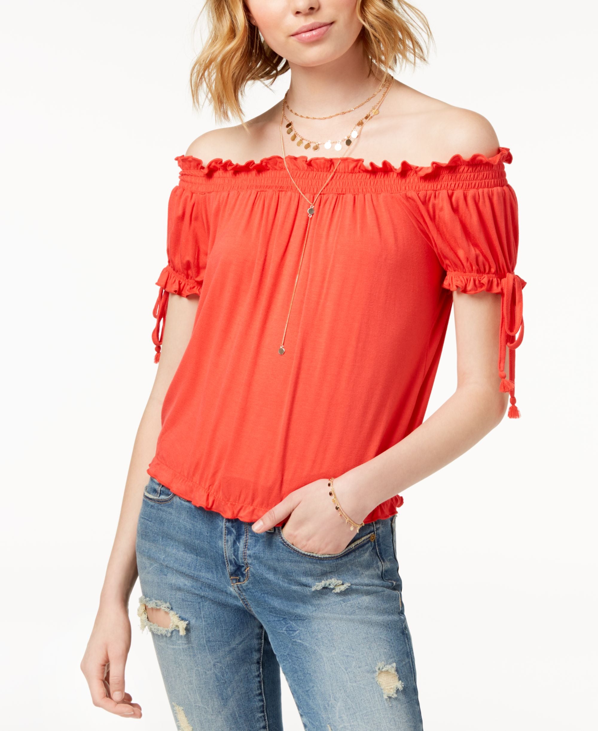 Juniors' Off-The-Shoulder Top