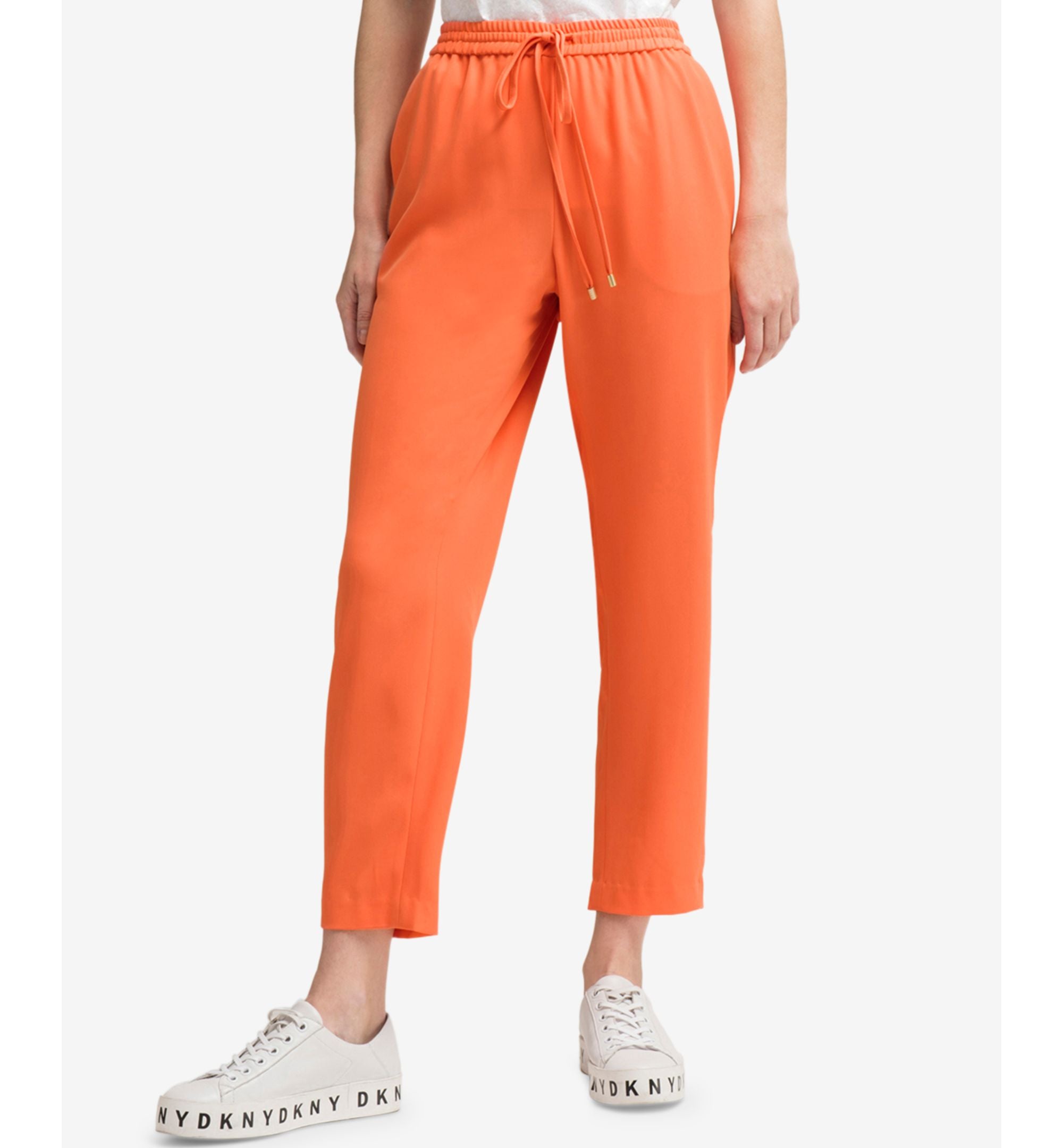 DKNY Drawstring Pull On Straight Leg Pants