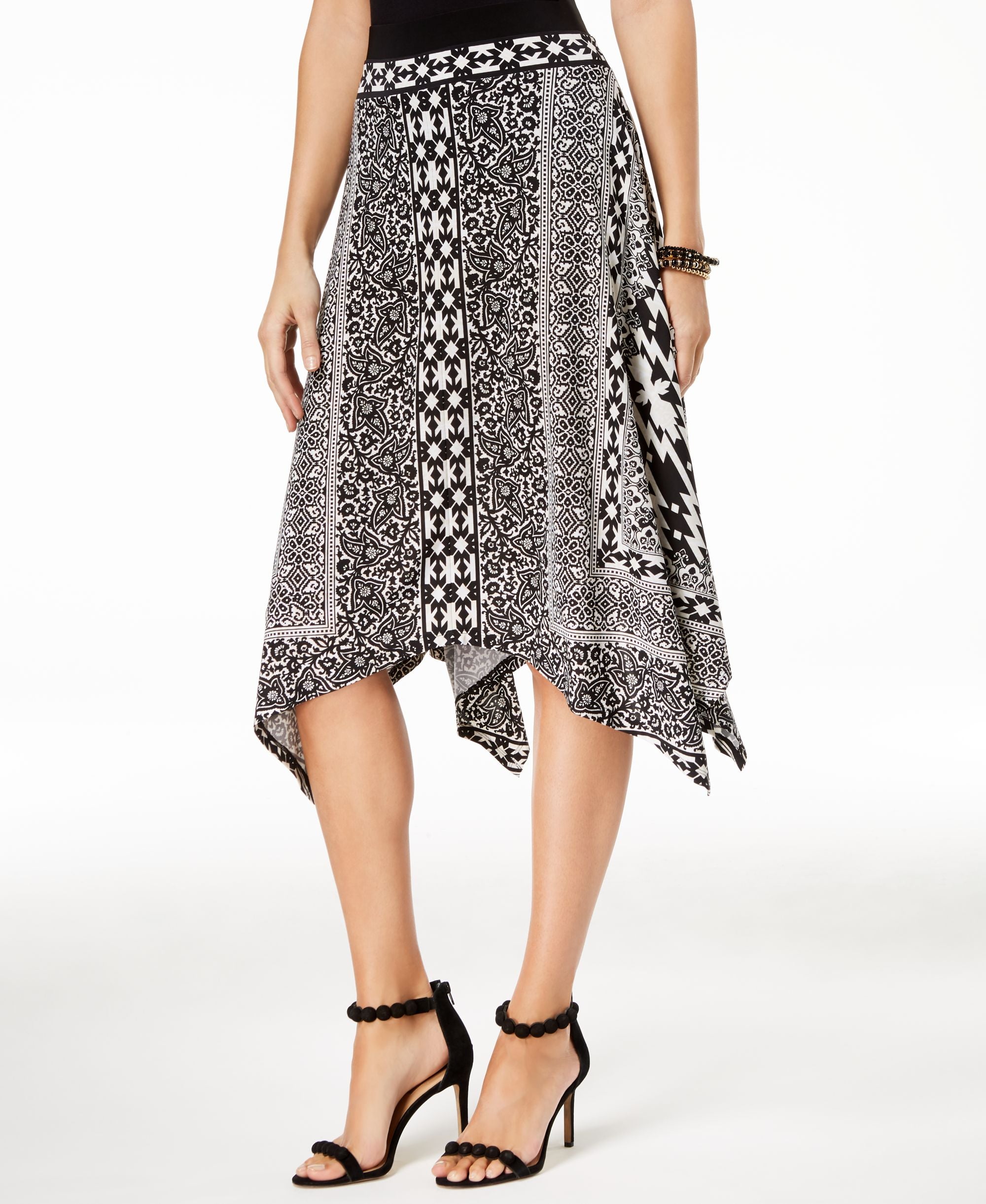 Handkerchief Hem Midi Skirt