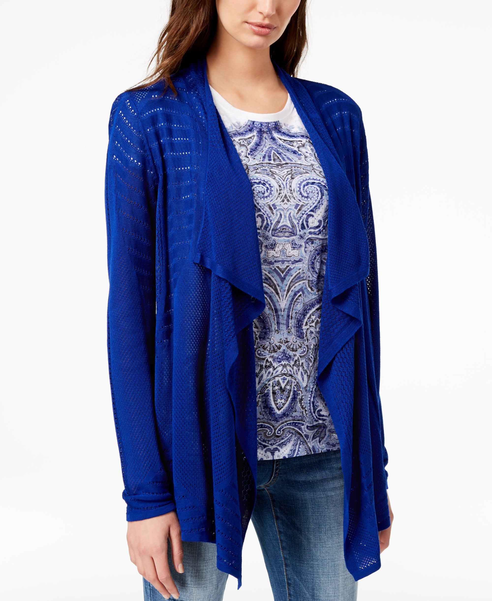 Petite Pointelle Knit Cardigan