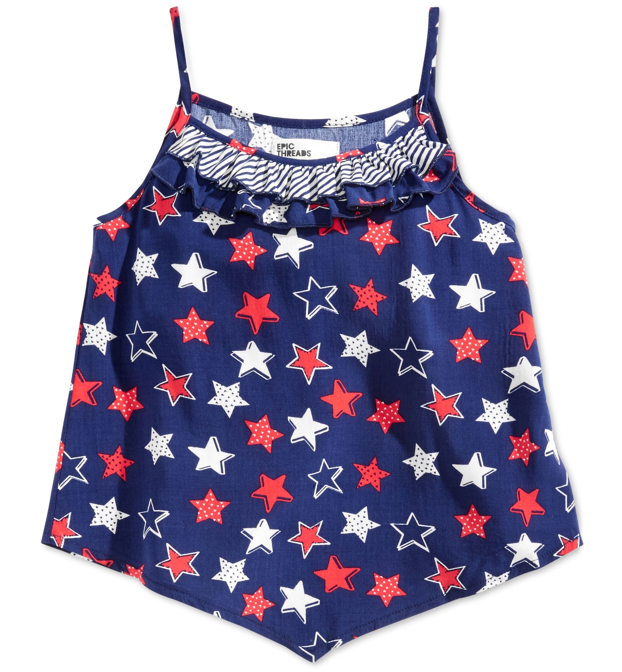 Epic Threads Little Girls Printed Ruffle Trim Tank Top