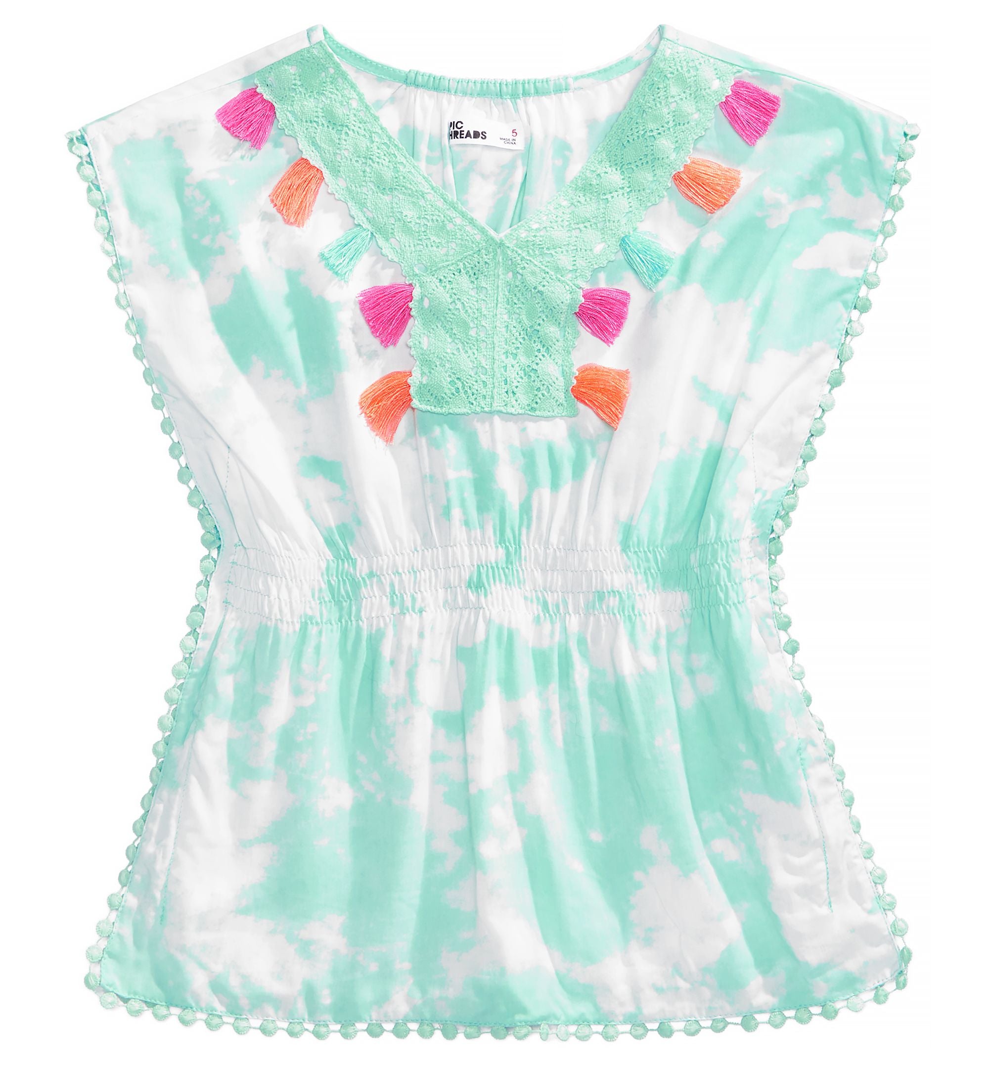 Epic Threads Toddler Girls Crochet Trim Caftan Top