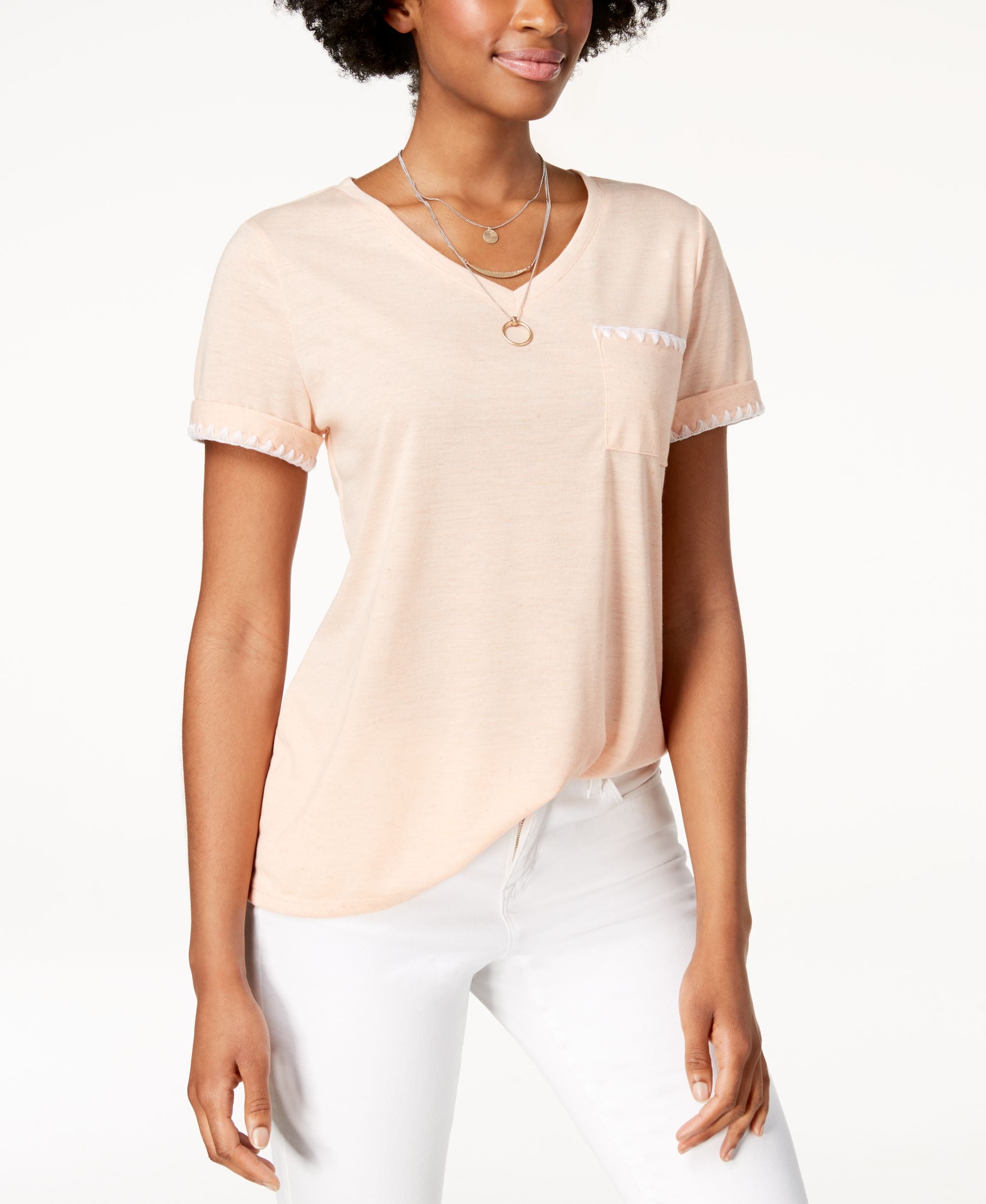 Style & Co Whip Stitch Pocket T-Shirt