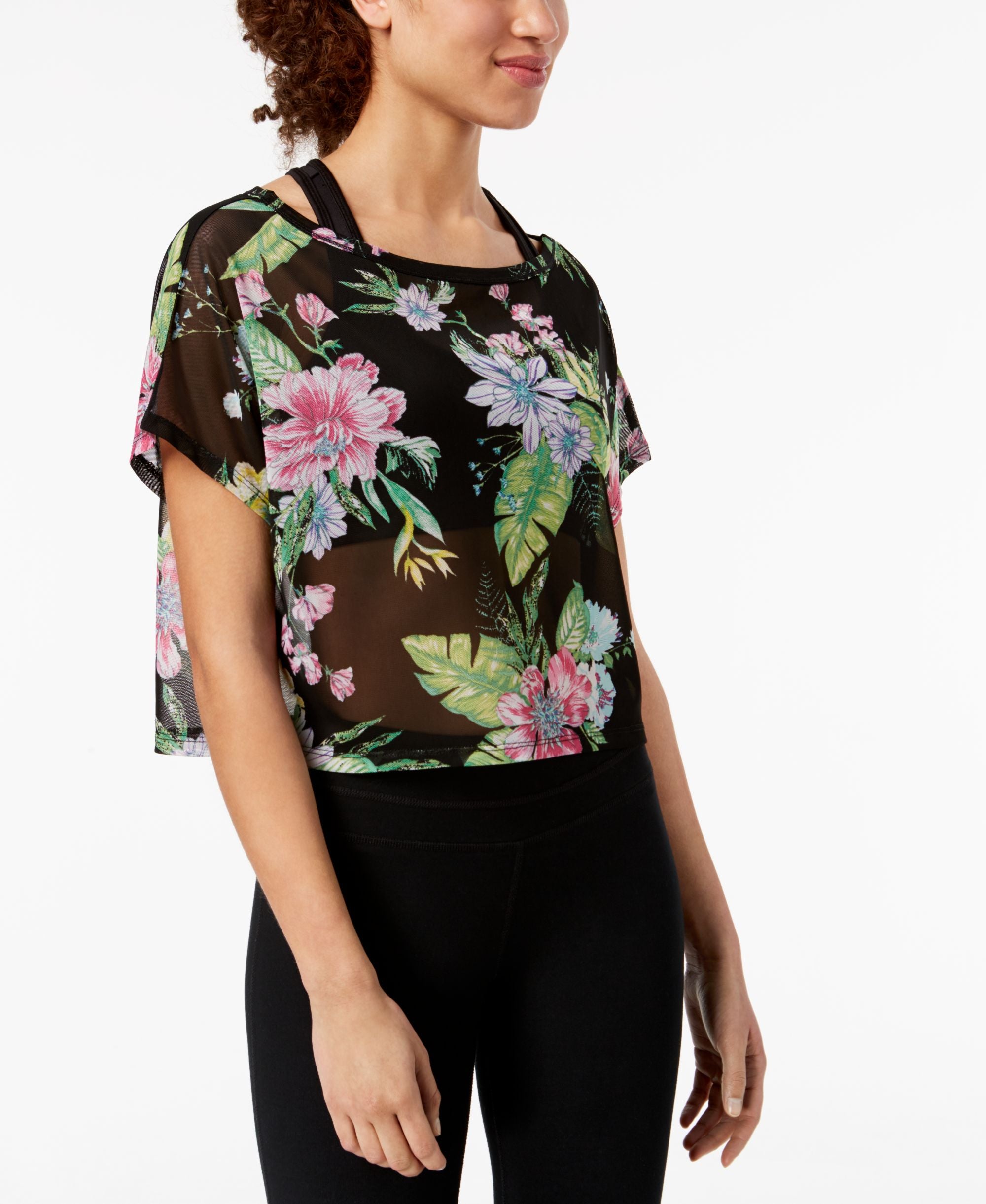 Juniors' Printed Active Top
