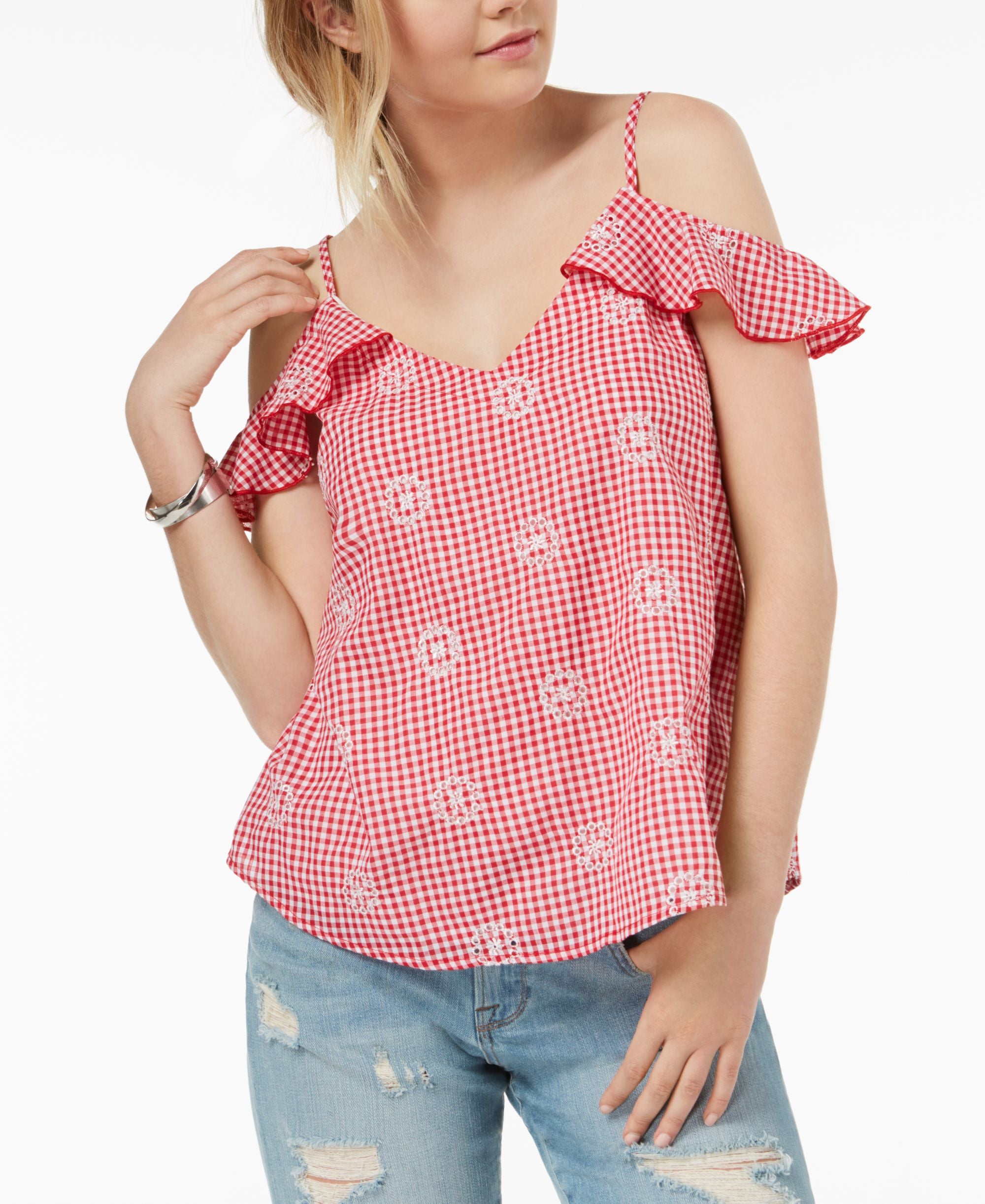 Juniors' Cold-Shoulder Top