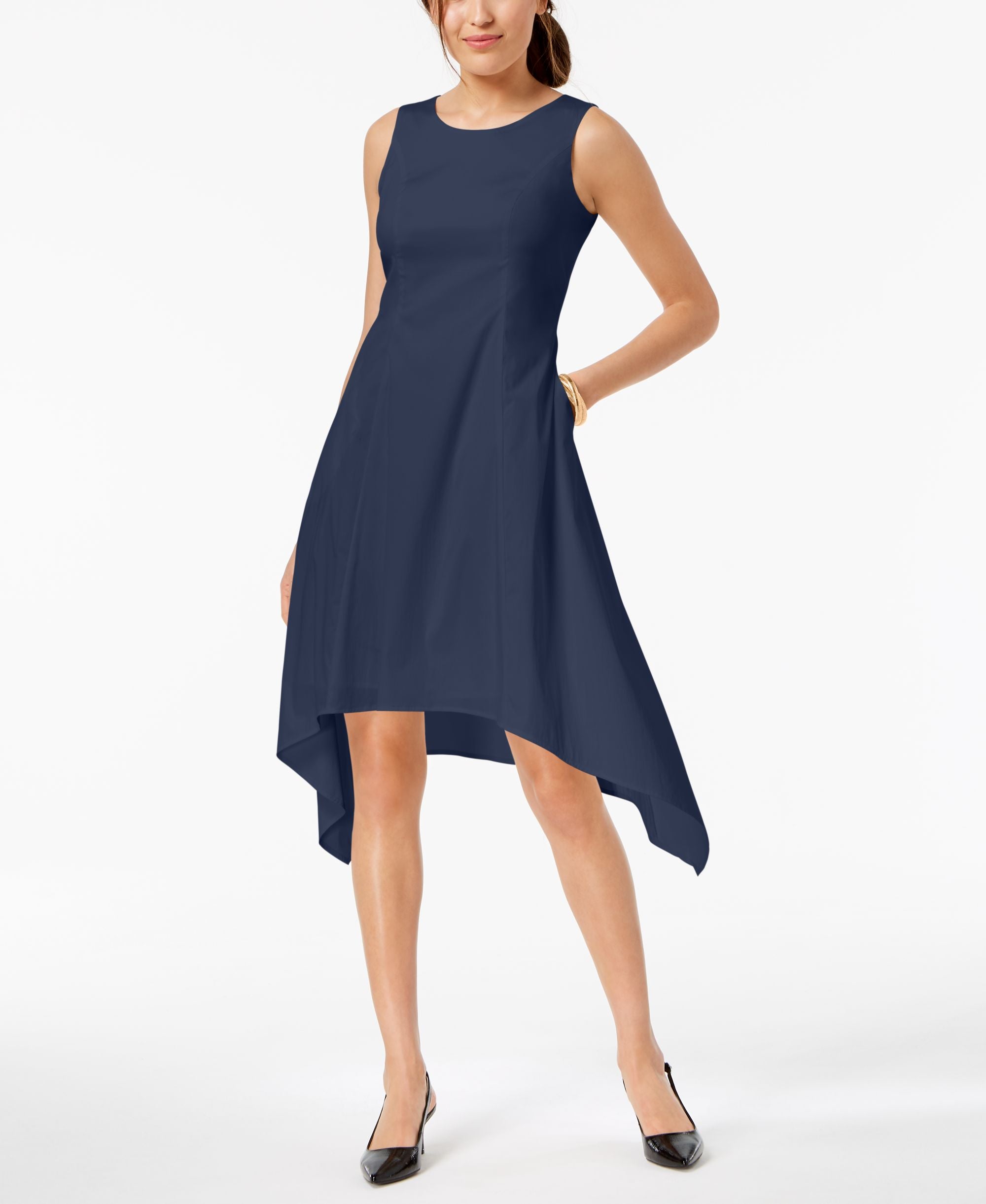 Alfani Sleeveless Asymmetrical Pocket Dress
