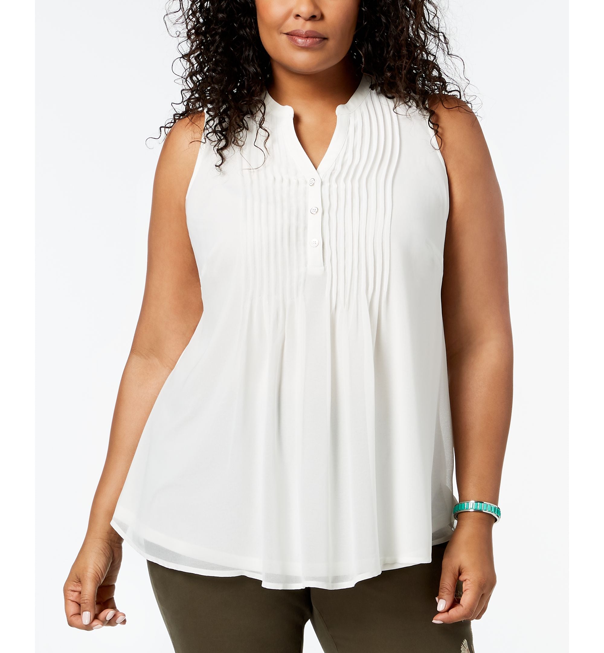 Charter Club Plus Size Pintuck Pleat Top