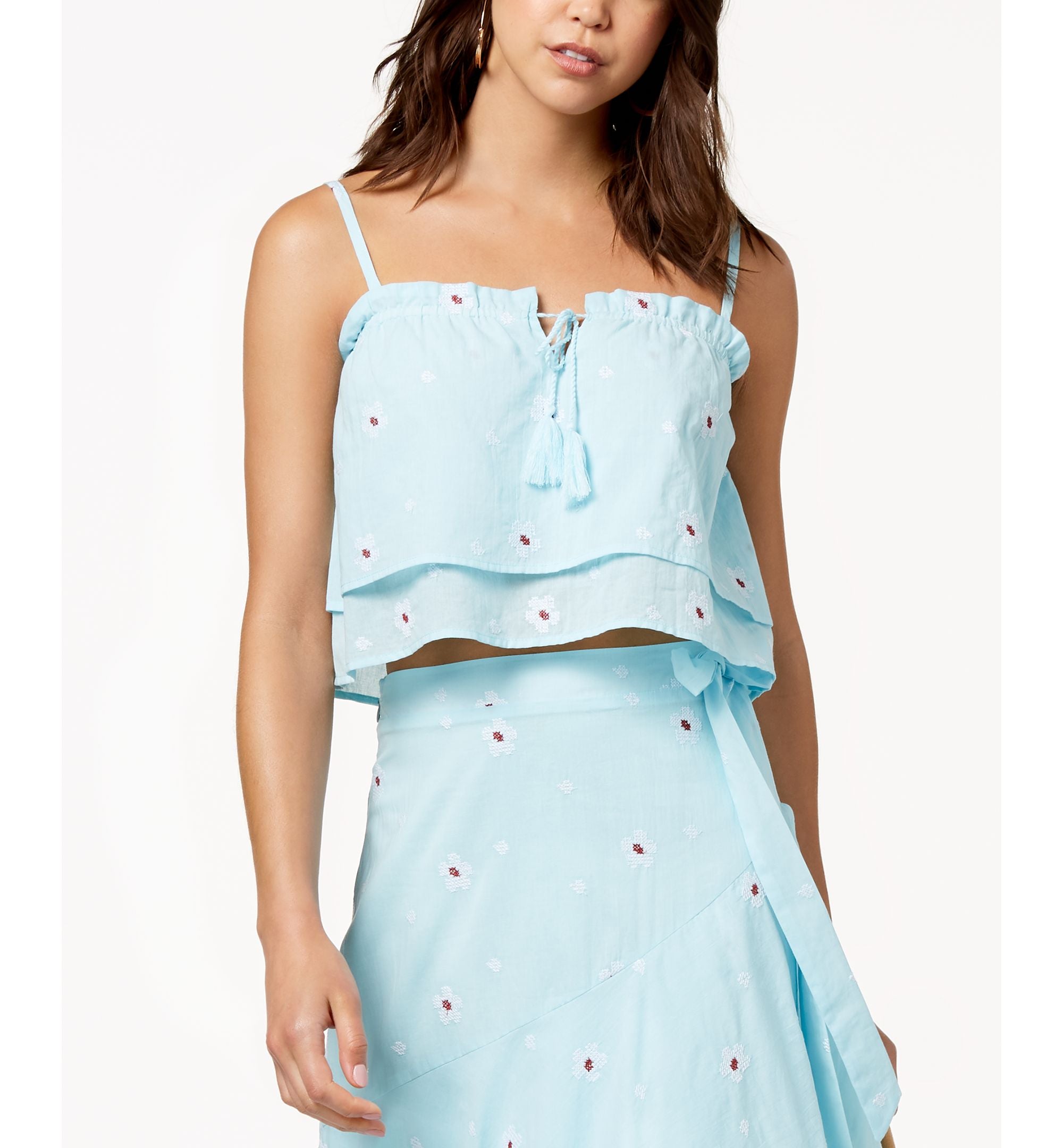 Adjustable Tiered Cotton Crop Top