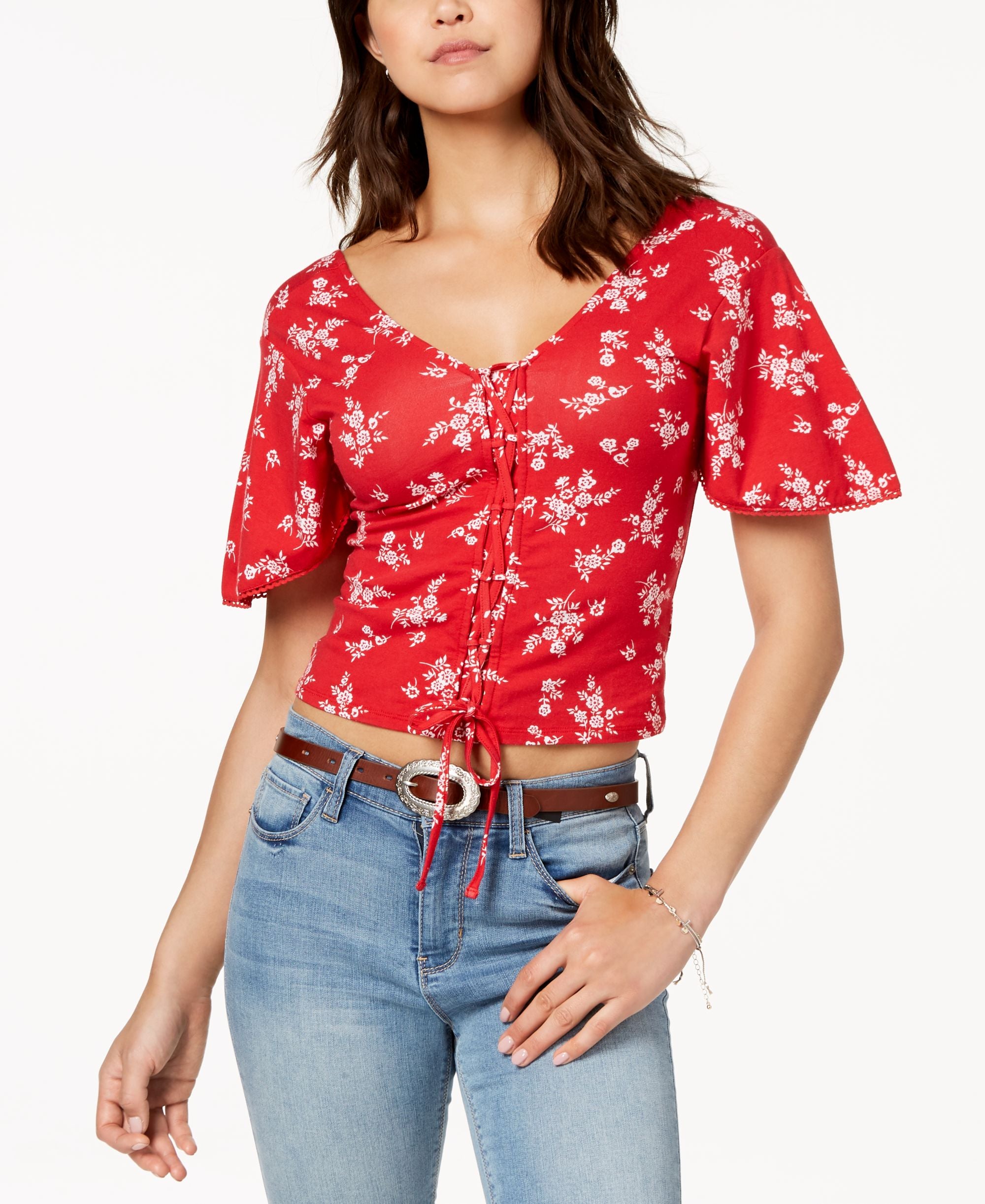 American Rag Juniors Printed Kimono Top