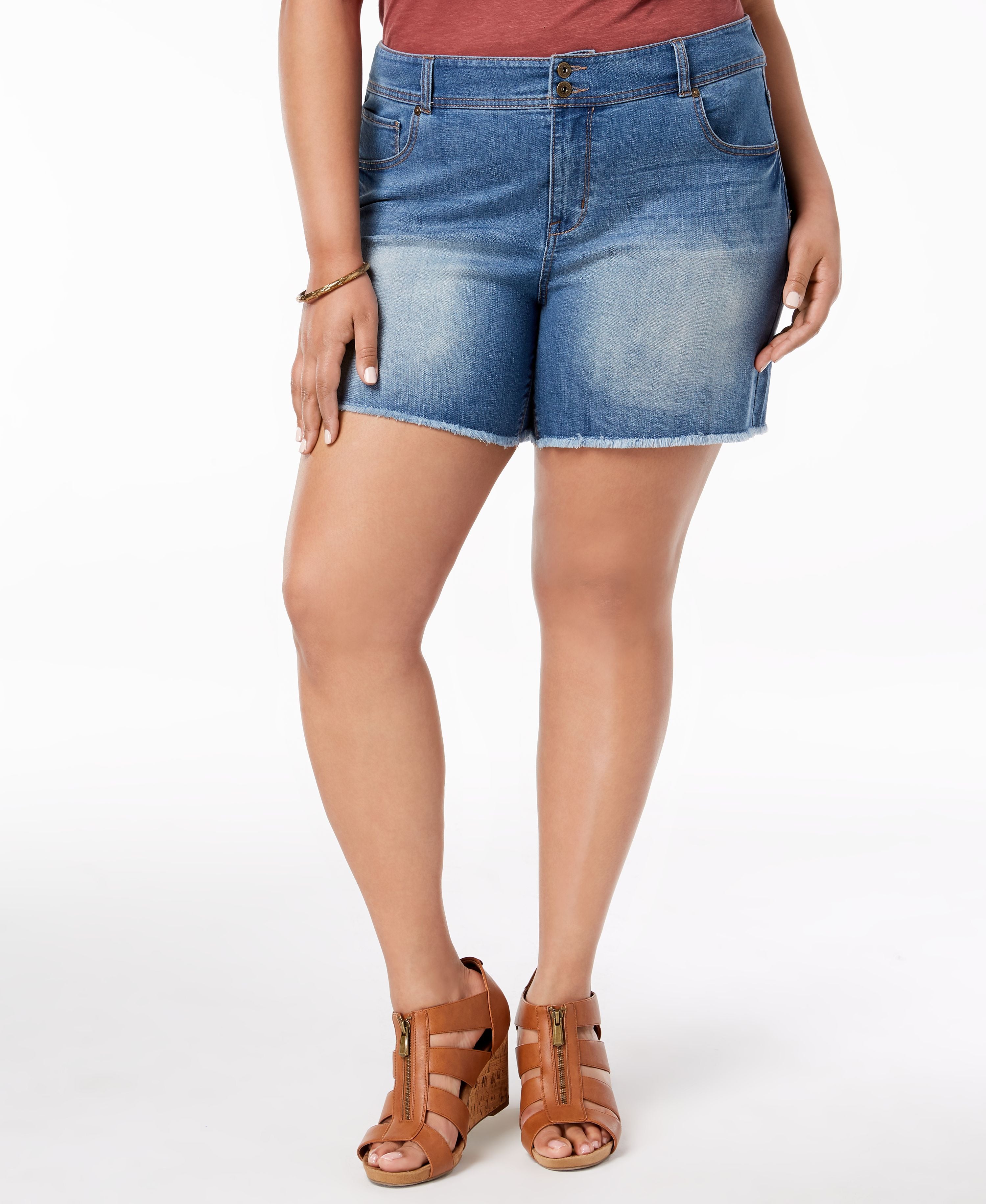 Style & Co. Women's Plus Size Raw-Hem Shorts Lucky 16W