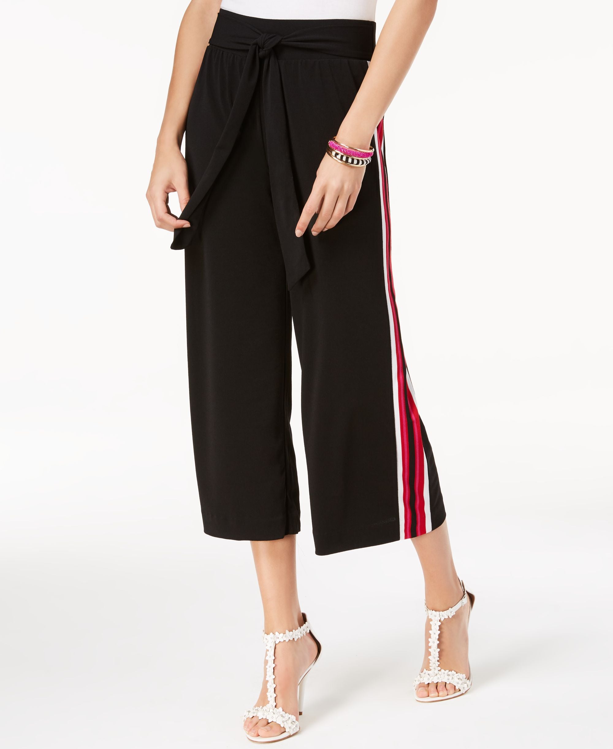I.N.C. Varsity-Stripe Cropped Wide-Leg Pants