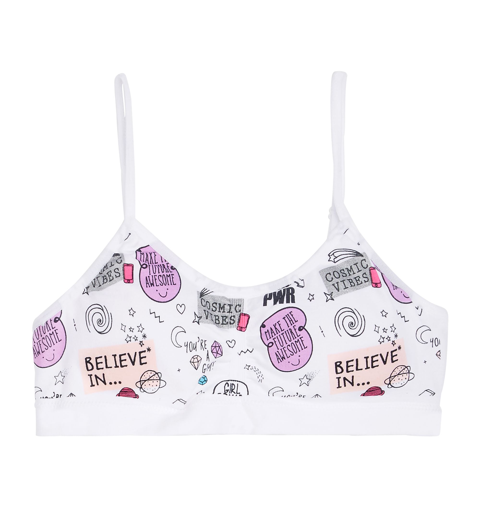 Little & Big Girls Printed Seamless Ruched Crop Bra