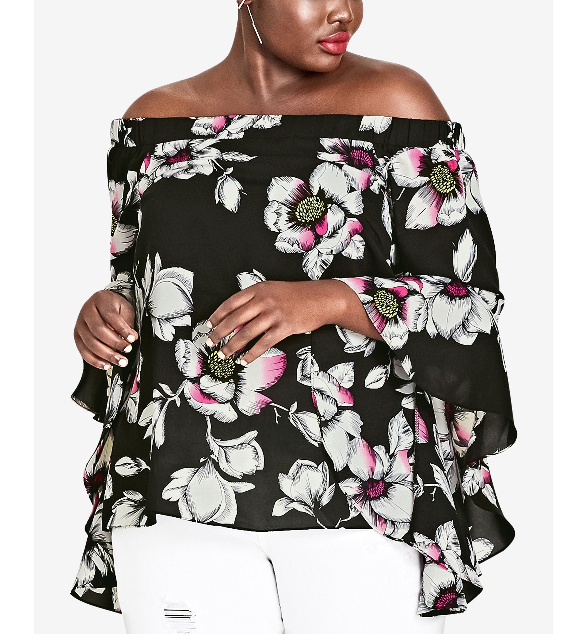 Trendy Plus Size Off-The-Shoulder Top