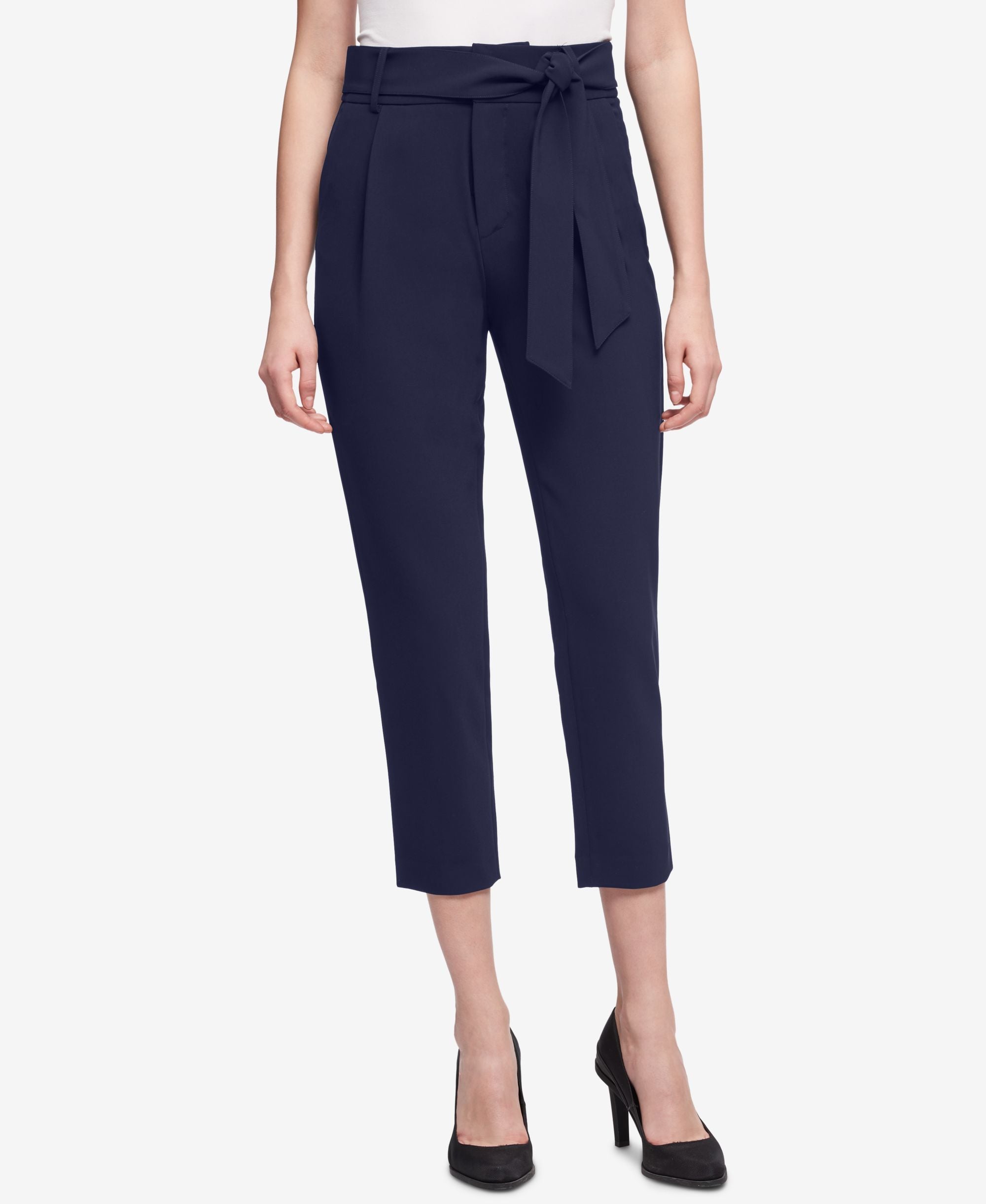 DKNY Tie Waist Cropped Pants
